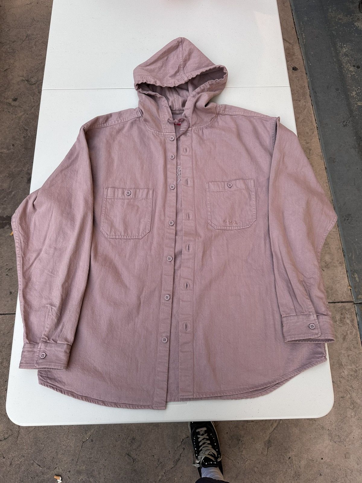 トップス Supreme Hooded Denim Shirt Dusty Pink Buy Supreme Hooded Denim Shirt 'Dusty Pink' - SS25S33 DUSTY