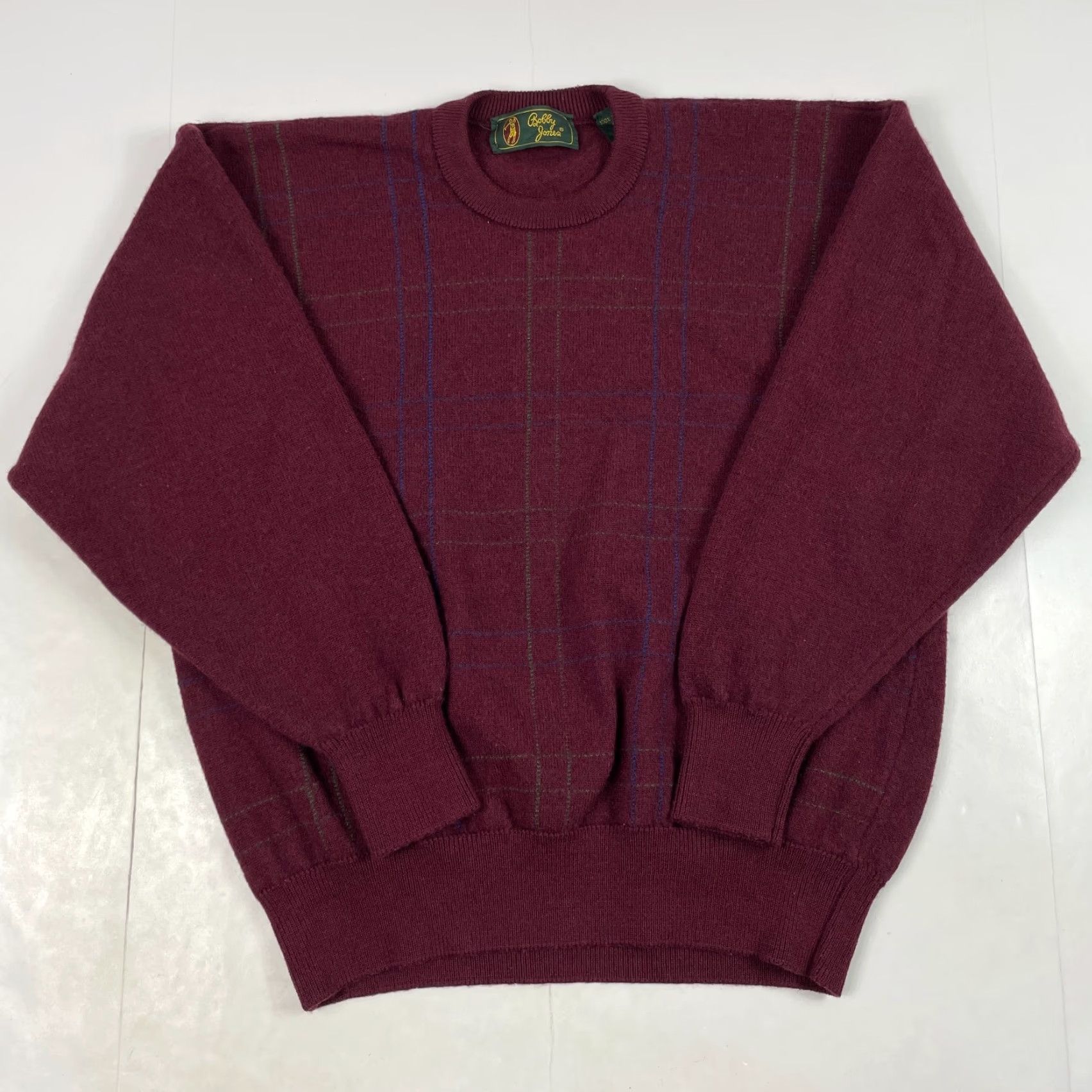 Vintage VINTAGE Bobby Jones Sweater Mens Large Red Wool Long Sleeve Pullover Golf Check Size US L / EU 52-54 / 3 - 2 Thumbnail
