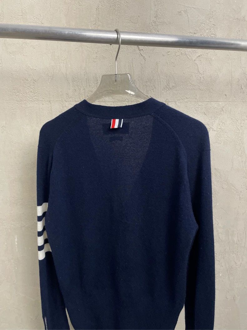 Thom Browne Thom Browne Dark blue four-striped cashmere cardigan jacket Size US S / EU 44-46 / 1 - 4 Thumbnail