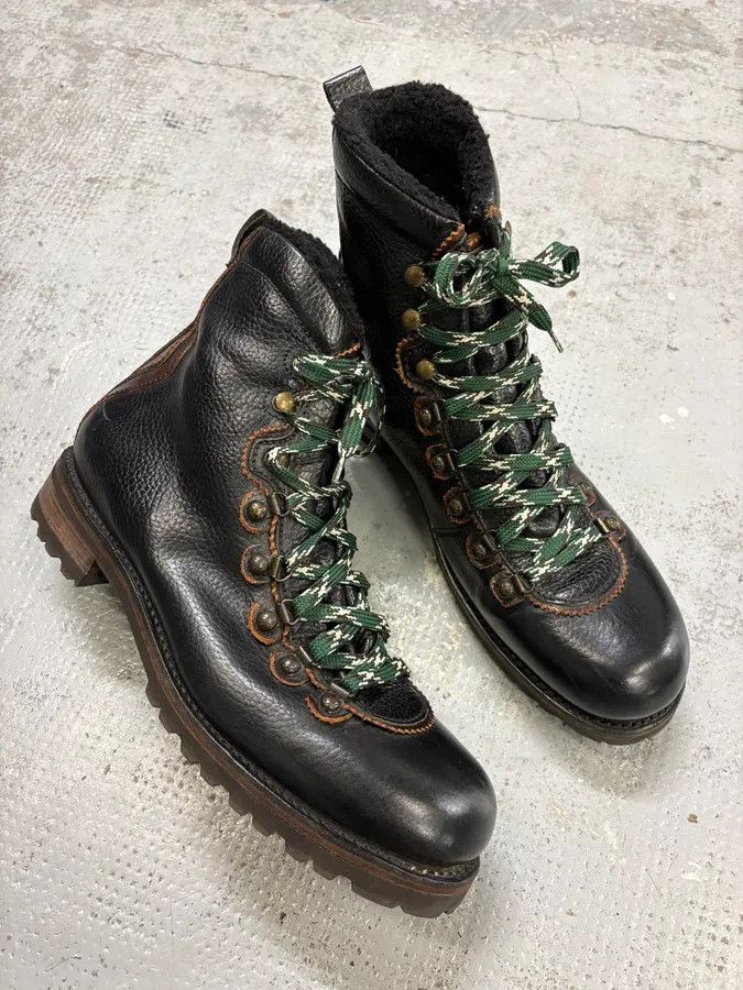 Vintage Dsquared2 Black Leather Hiking Boots Size US 12 / EU 45 - 7 Thumbnail
