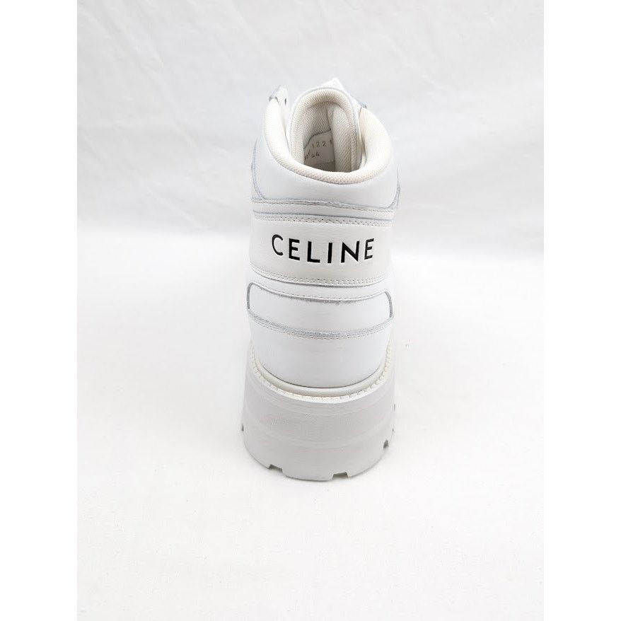 Celine o1rshd1 Calfskin High Sneaker W/ Scratch in Optic White Size US 11 / EU 44 - 13 Thumbnail