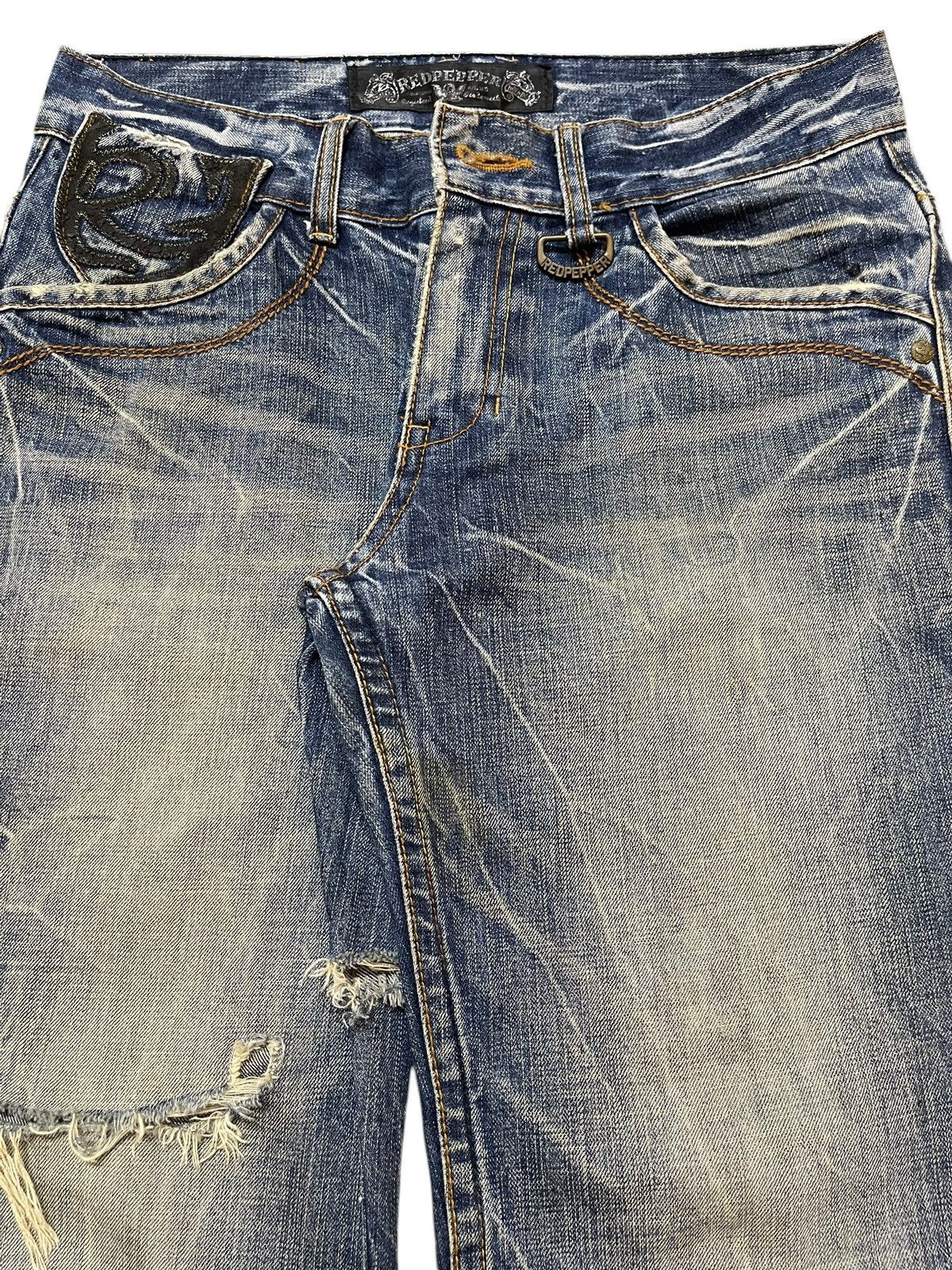 14th Addiction Vintage Japanese Brand Faded Thunder Wash Distressed Jeans Size US 32 / EU 48 - 4 Thumbnail
