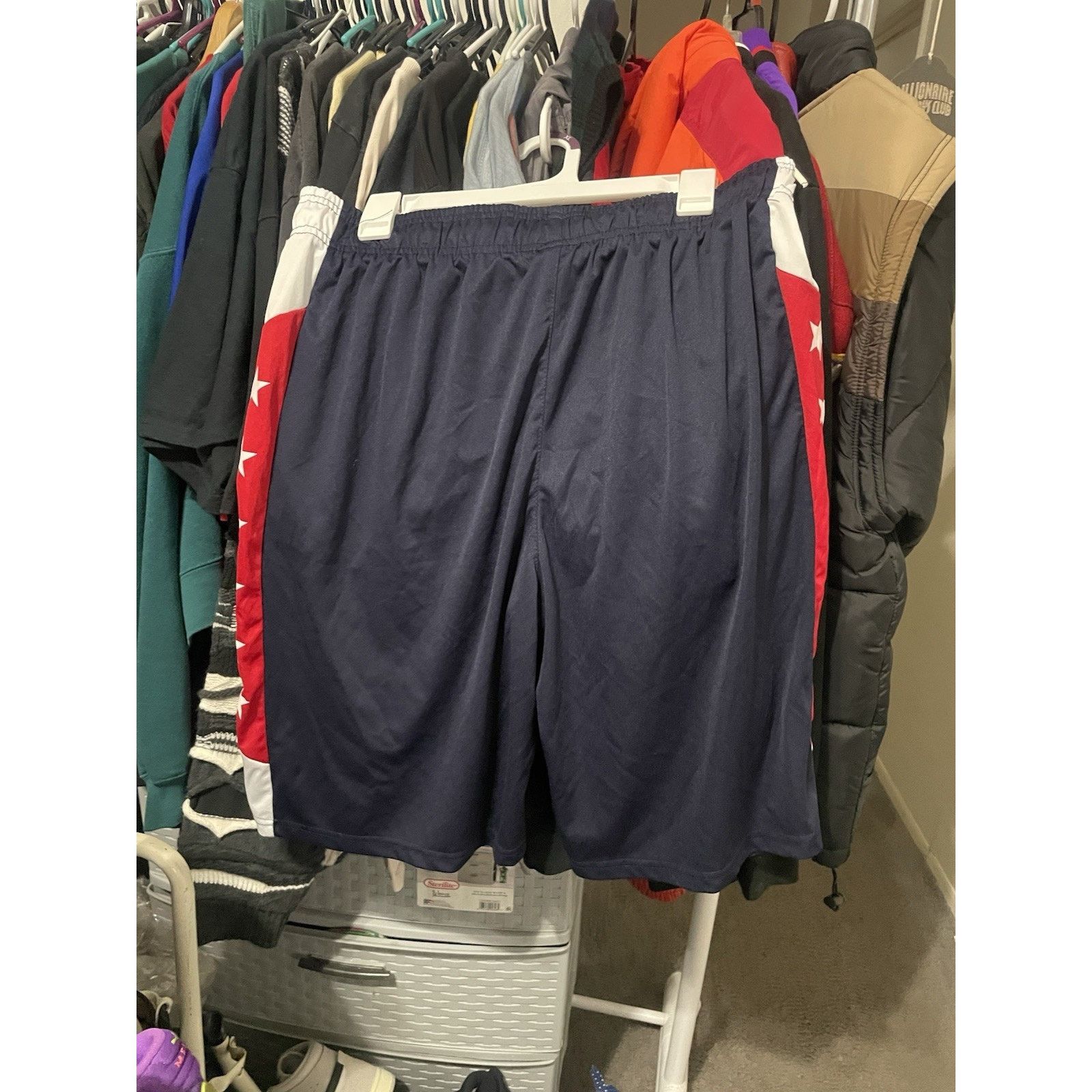 NBA Size L- NBA Shorts Men's Blue USA Stars Sport Basketball Size US 43 - 2 Thumbnail