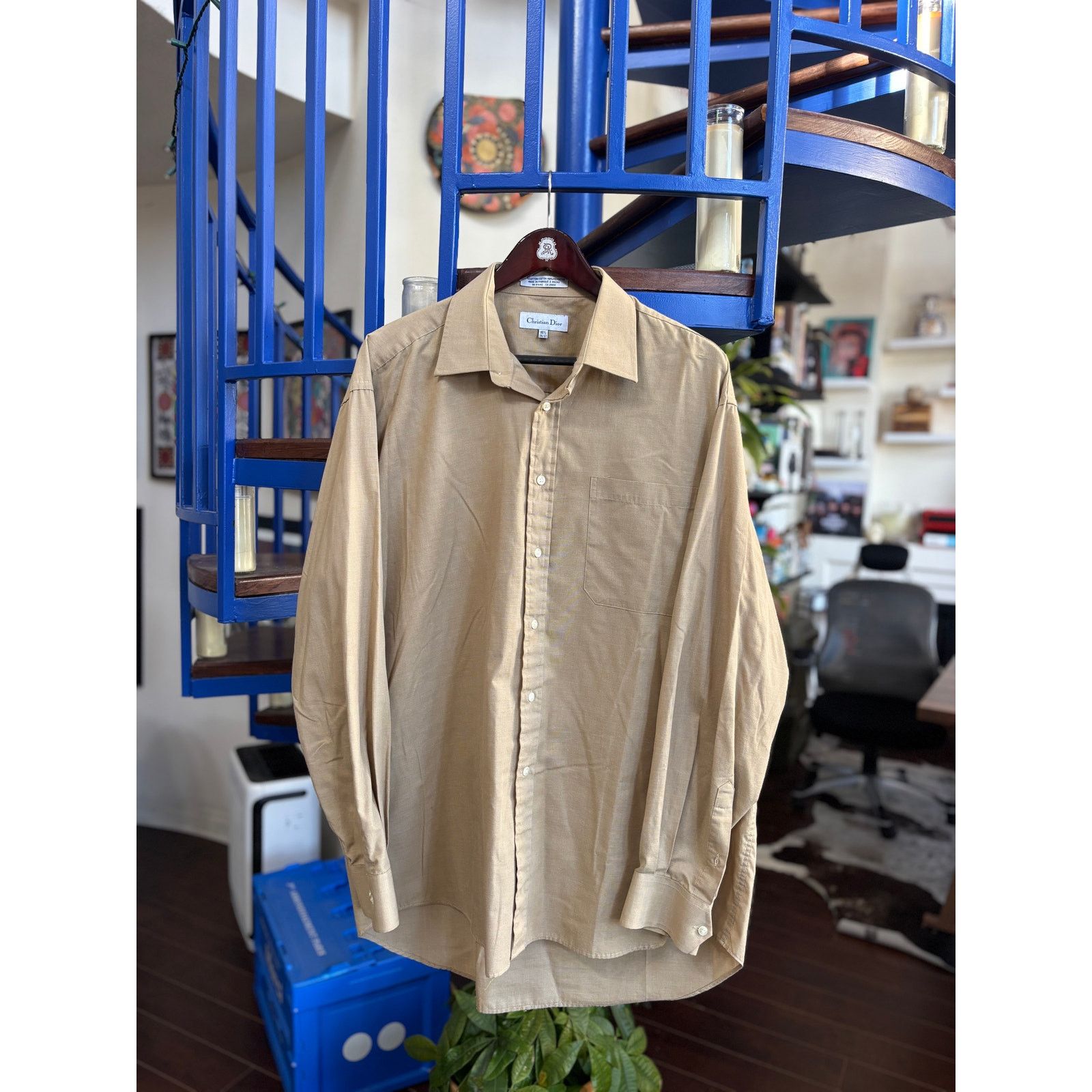 Dior Vintage Christian Dior Beige Button-Up Shirt Size 36/37 Size US M / EU 48-50 / 2 - 1 Thumbnail