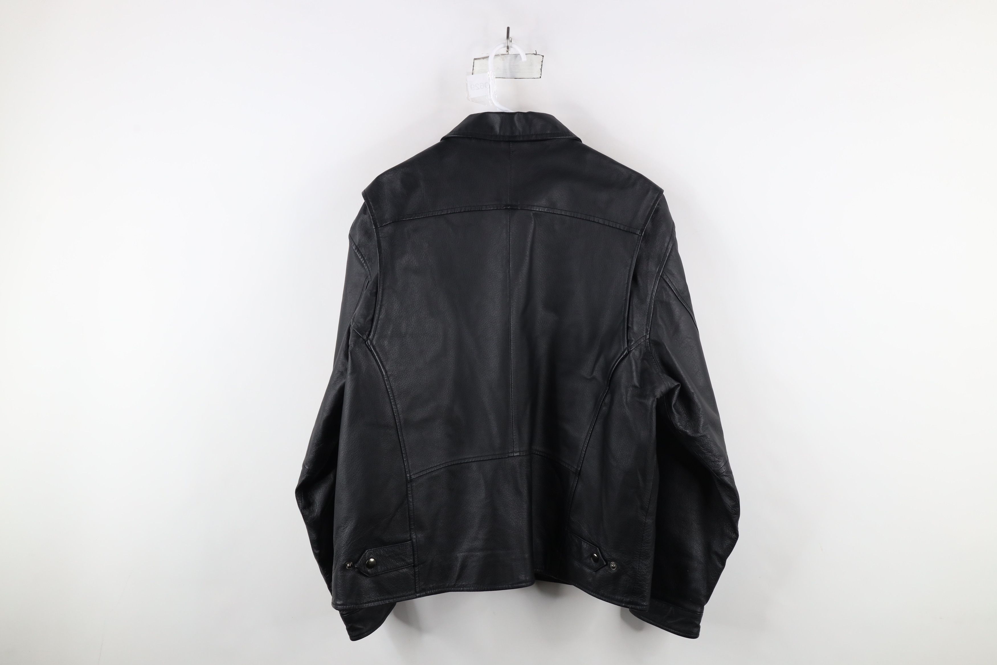 Vintage Vintage 90s Streetwear Quilted Leather Bomber Jacket Black Size US L / EU 52-54 / 3 - 13 Thumbnail