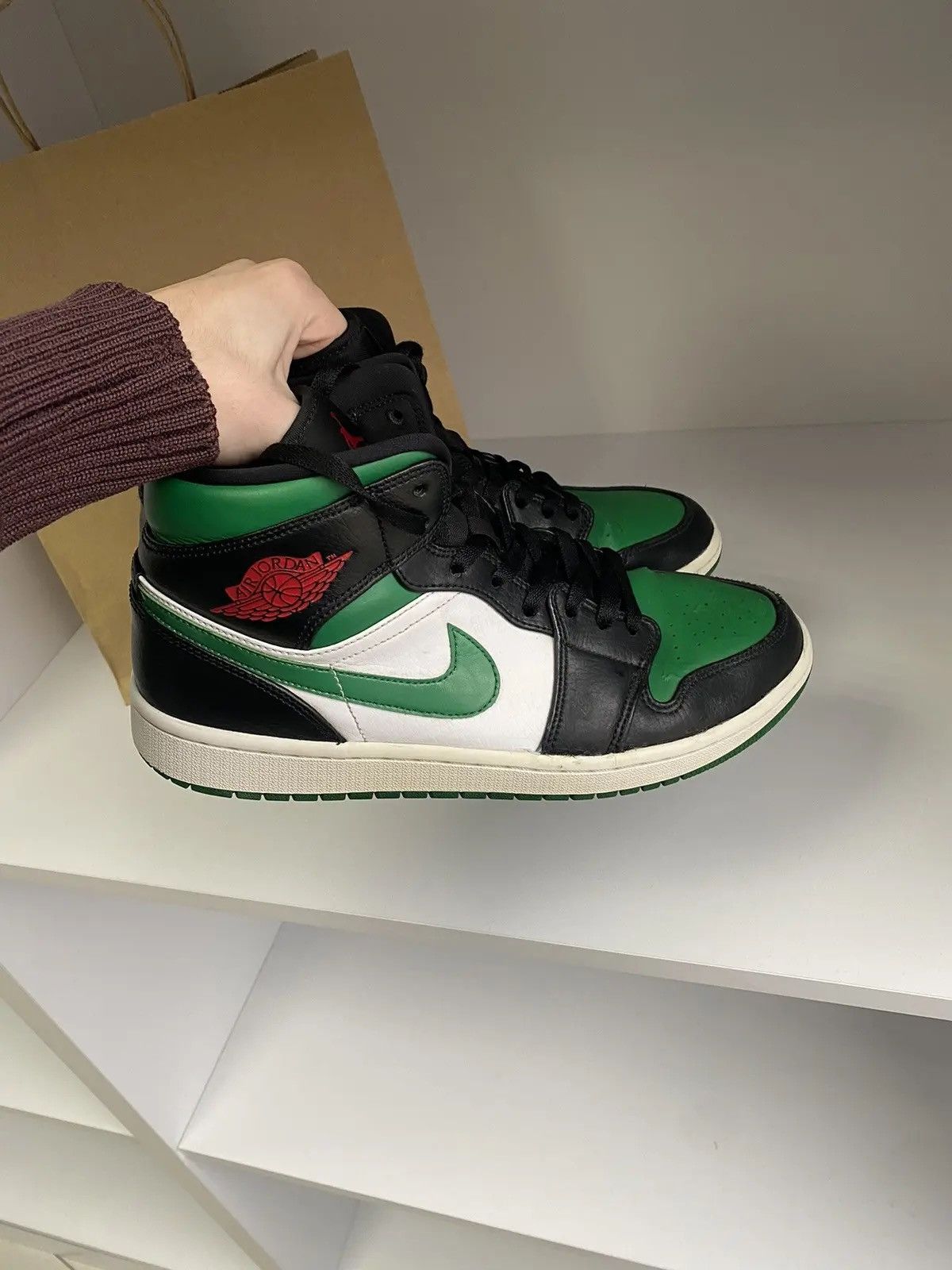 Nike × Vintage Vintage Nike Air Jordan 1 Mid Pine Green Black Size US 10 / EU 43 - 13 Thumbnail