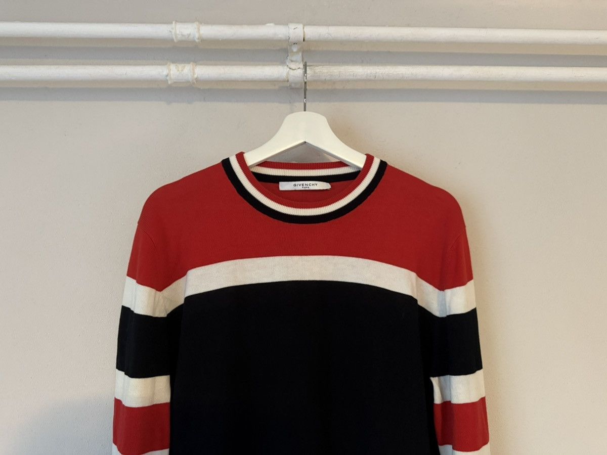 Givenchy Givenchy Red/Black Striped Cotton Sweater Size US L / EU 52-54 / 3 - 2 Thumbnail