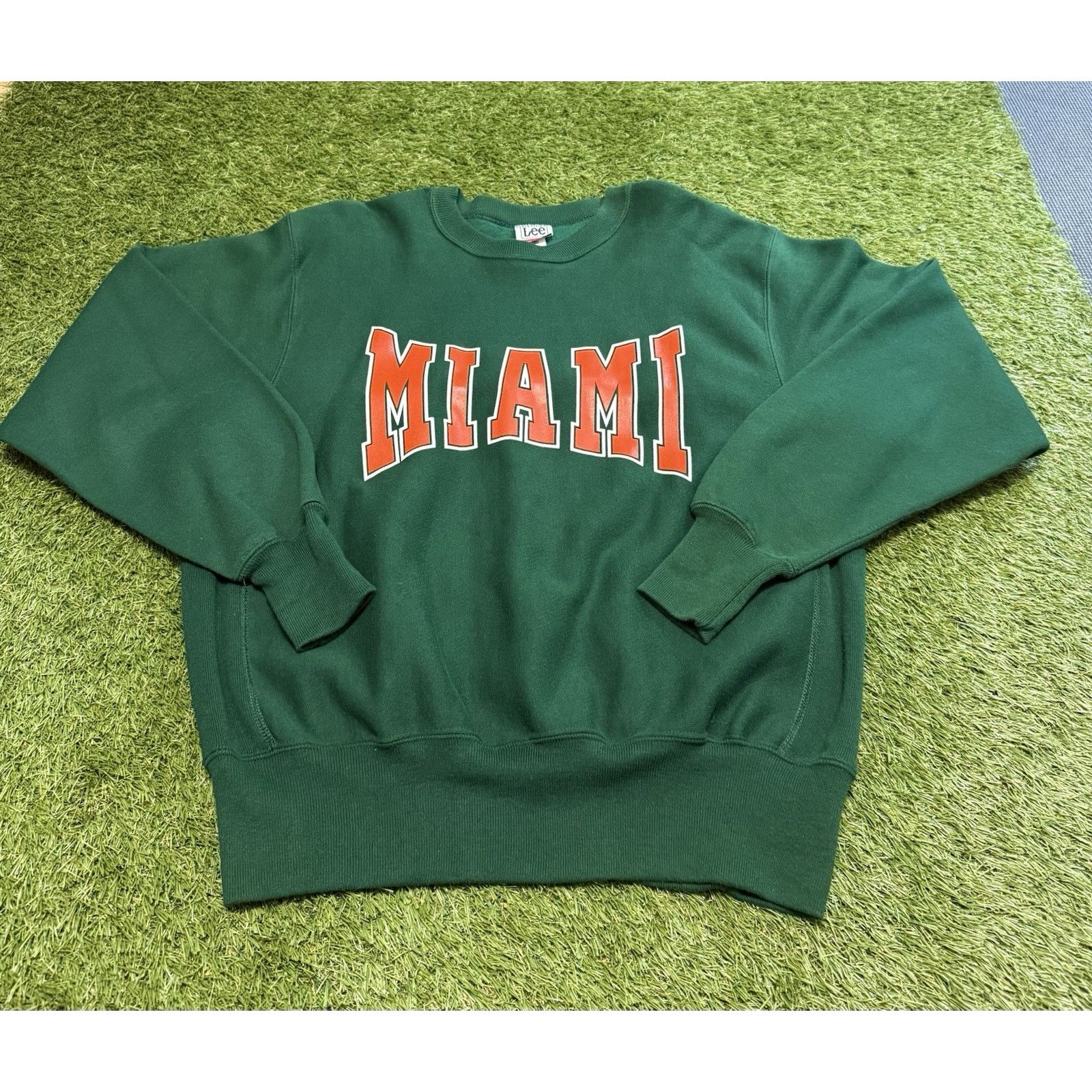 Lee VTG 90s Lee Cross Grain Miami Hurricanes Sweatshirt Green L Size US L / EU 52-54 / 3 - 2 Thumbnail