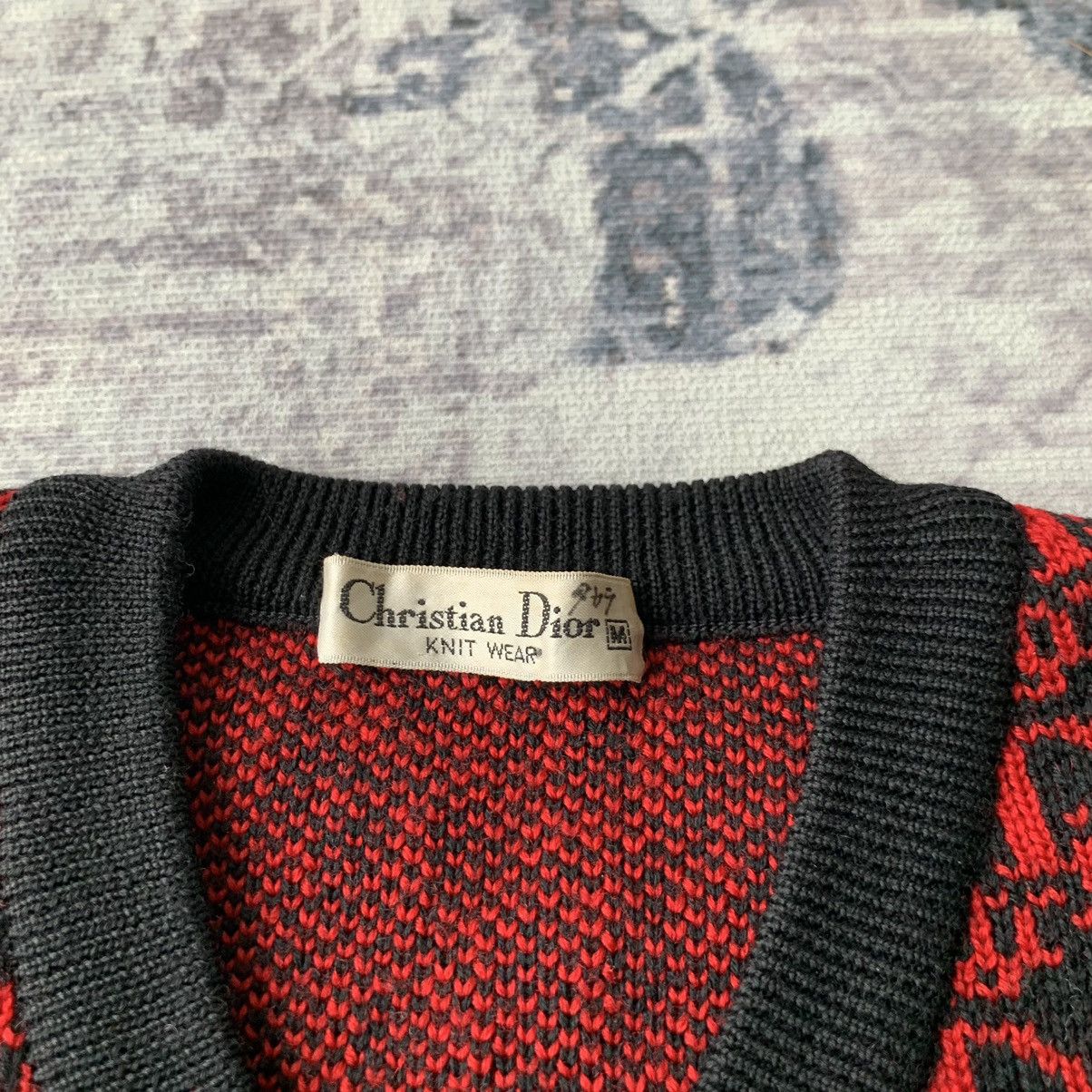Dior × Vintage Vintage 90’s Dior Red Monogram Knit Size M / US 6-8 / IT 42-44 - 2 Thumbnail