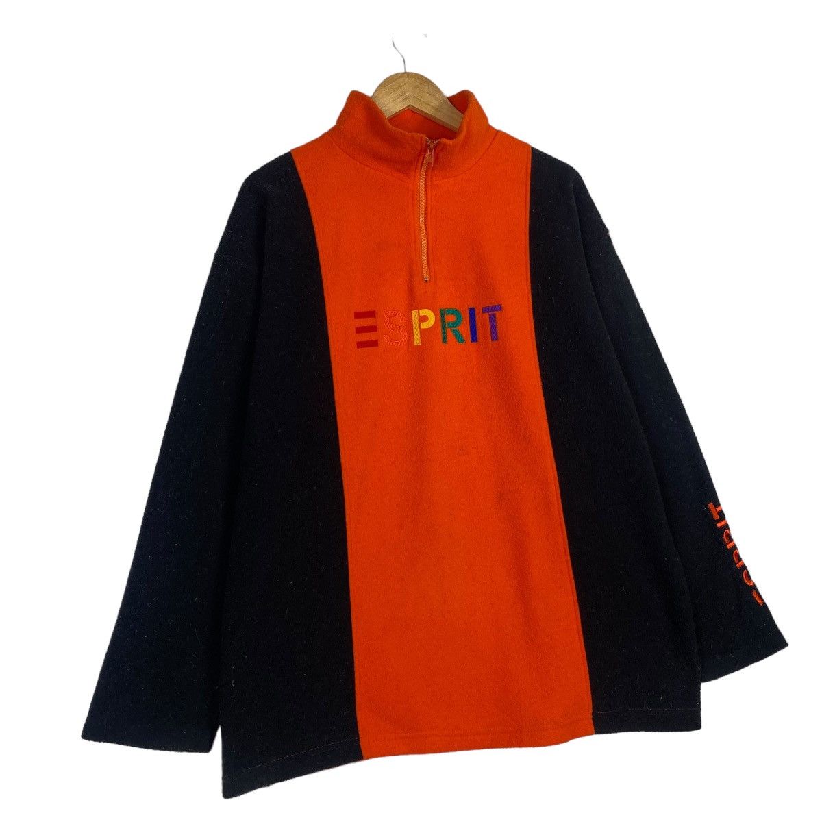Japanese Brand Esprit Boxlogo Vintage 90s half zipper fleece Size US L / EU 52-54 / 3 - 3 Thumbnail