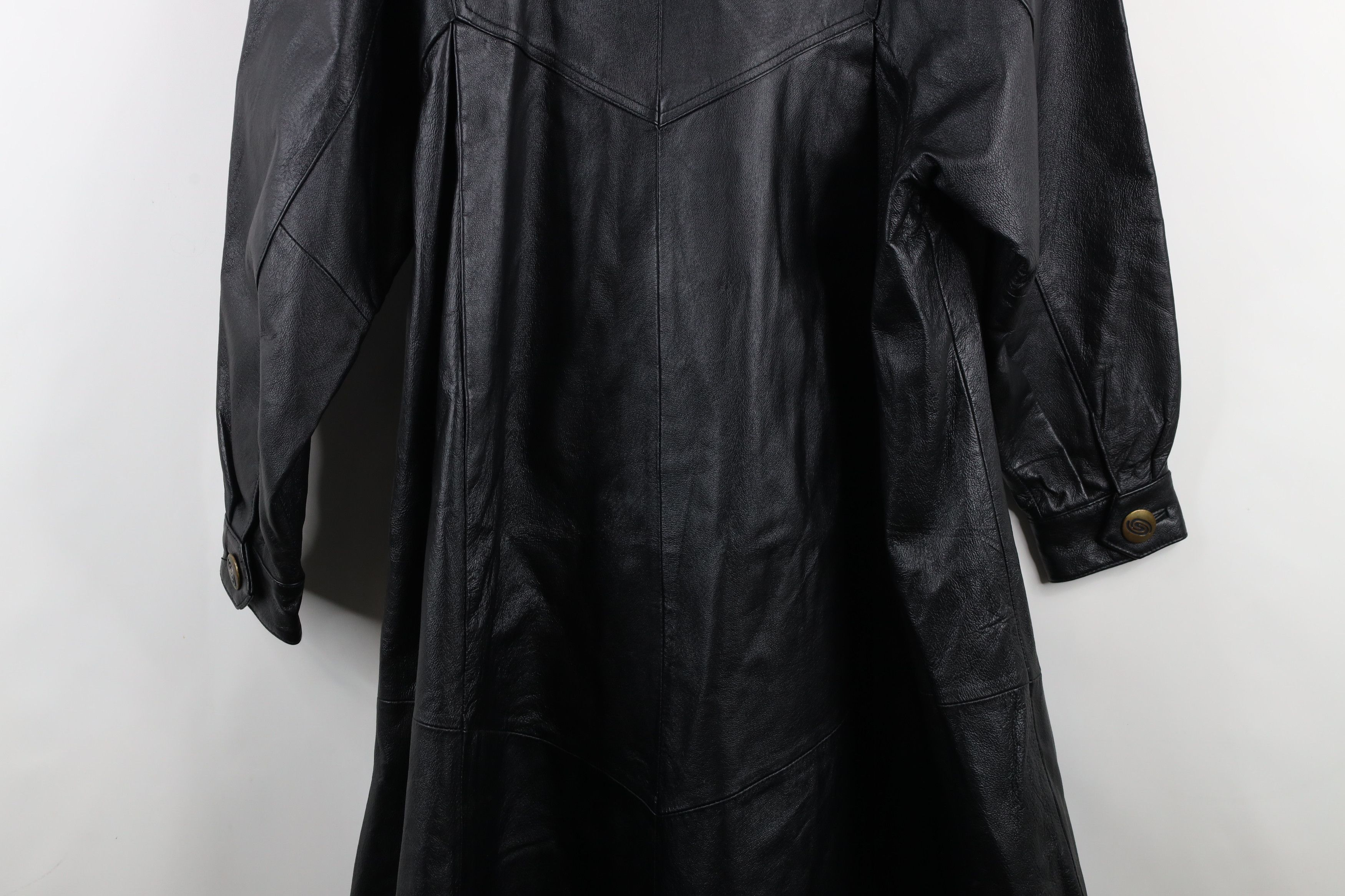 Vintage Vintage 90s Streetwear Goth Leather Trench Coat Black Size M / US 6-8 / IT 42-44 - 14 Thumbnail