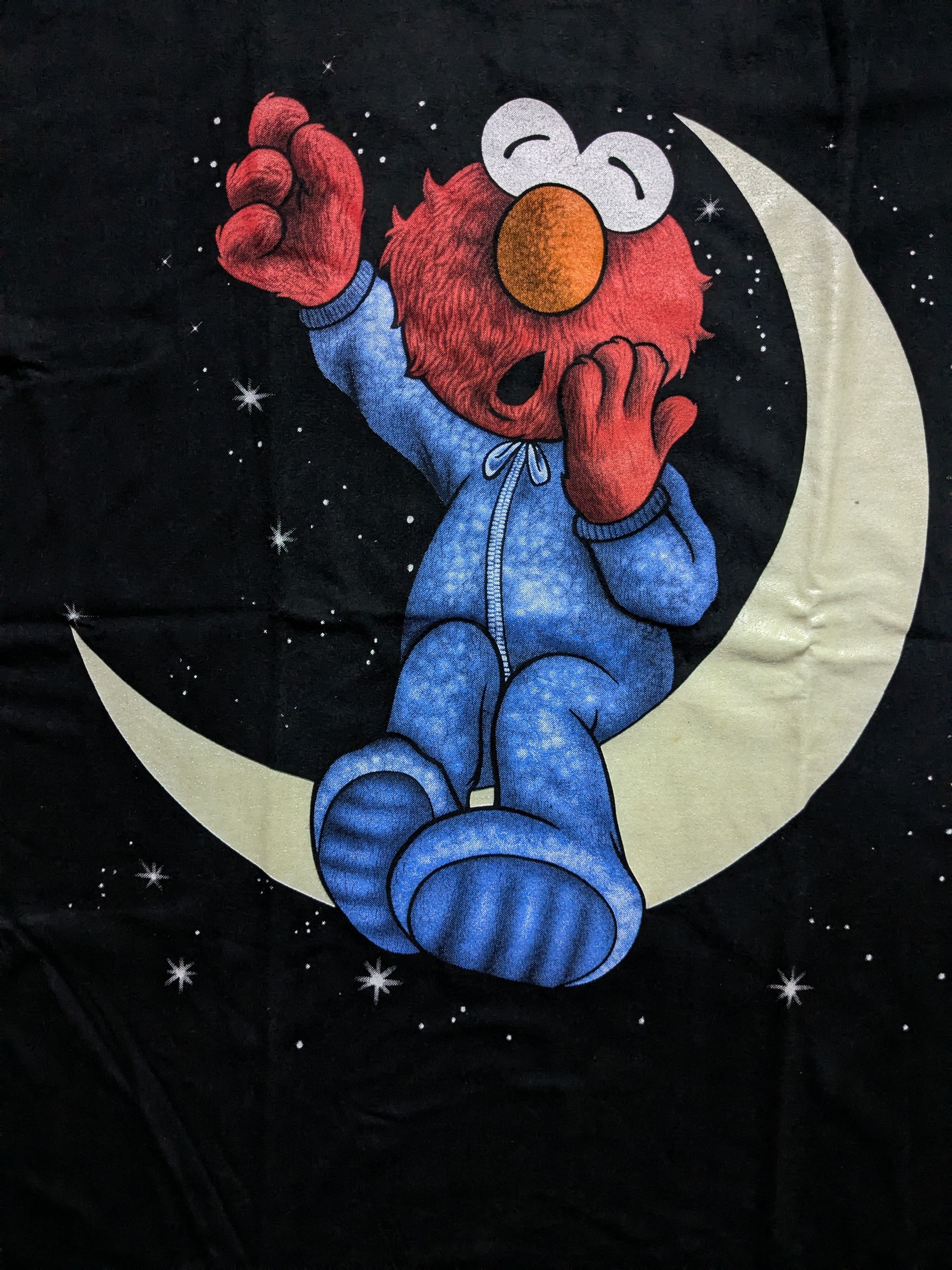 Vintage 90s Elmo Sesame Street Cartoon Tee Shirt Glow In The Dark Size US XL / EU 56 / 4 - 3 Thumbnail