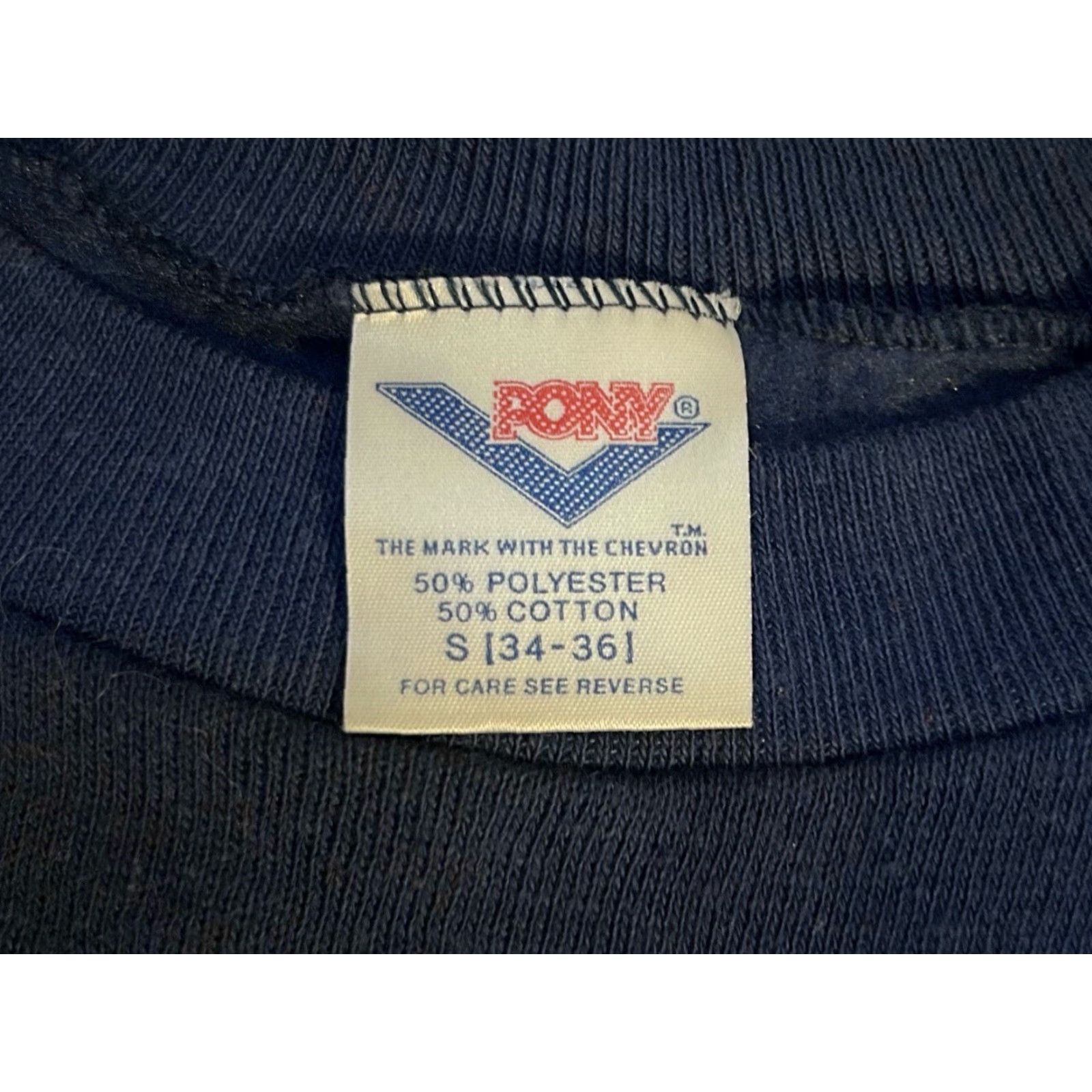 PONY VINTAGE PONY Sweatshirt Mens Small Crew Neck 80s Deadstock NWT blue navy 50/50 Cotton Blend Pullover Made in USA Mens Size US S / EU 44-46 / 1 - 6 Thumbnail