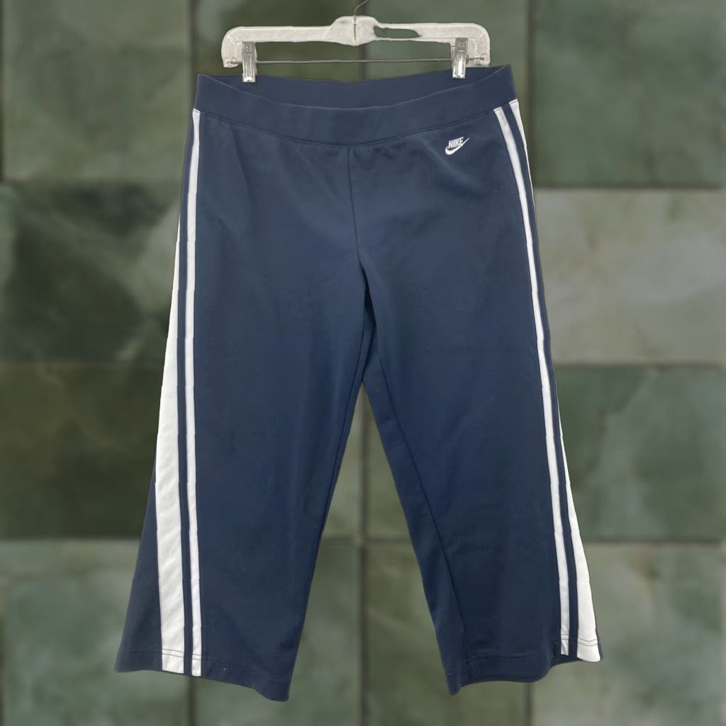 Nike Nike Women's Large Pants Navy Carpi Workout Elastic Waist Size 36" / US 14 / IT 50 - 1 Thumbnail