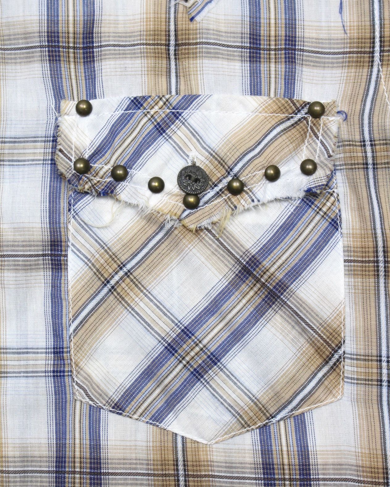 Vintage 2000S NEVER SEEN THING DISTRESSED WESTERN STUDDED SHIRT Size US M / EU 48-50 / 2 - 7 Thumbnail