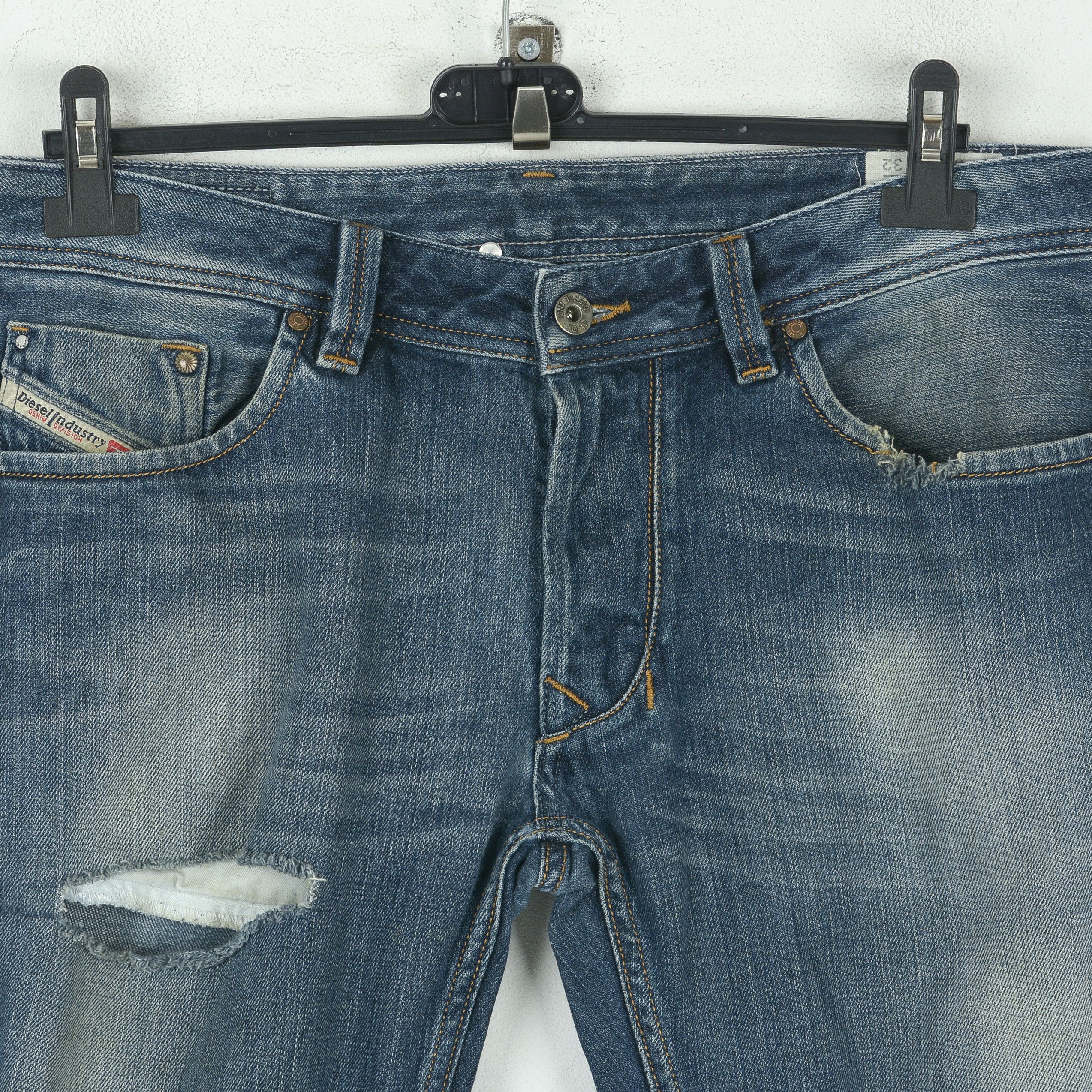 Diesel Larkee W34 L32 Regular Fit Straight Jeans Ripped Denim Pants Size US 34 / EU 50 - 2 Thumbnail