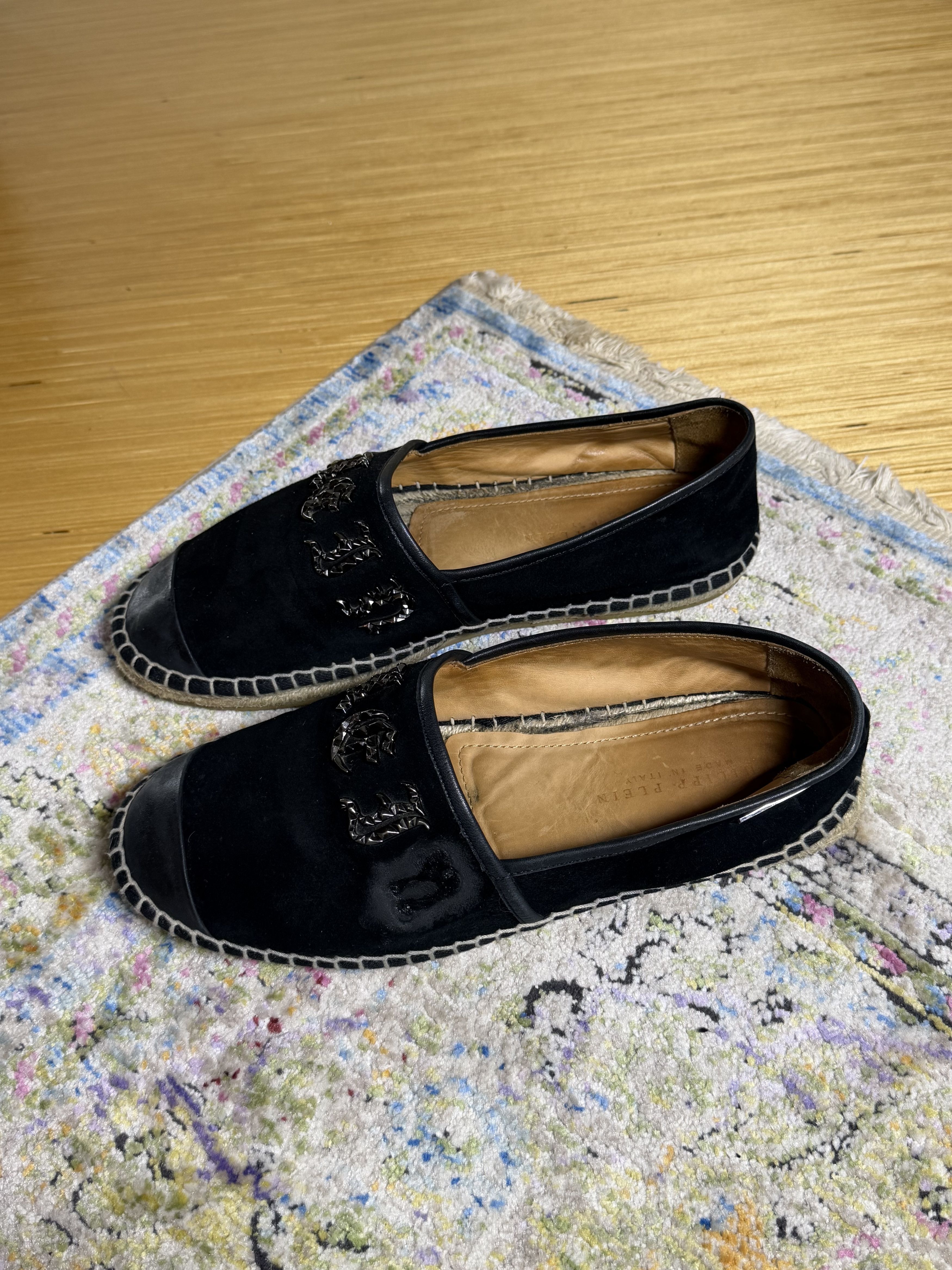 Philipp Plein Philipp Plein Leather Black Espadrillas Size US 10 / EU 43 - 4 Thumbnail