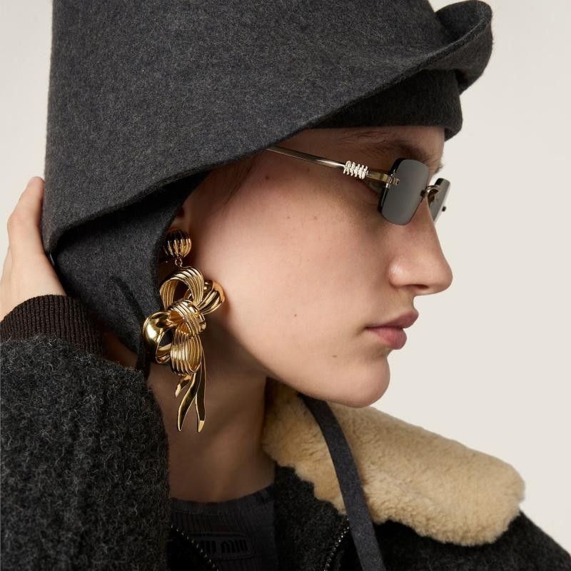 Miu Miu NEW MIU MIU SUNGLASSES MUB50S 26C09Z BROWN WOMEN MU B50S SMU Size ONE SIZE - 6 Thumbnail
