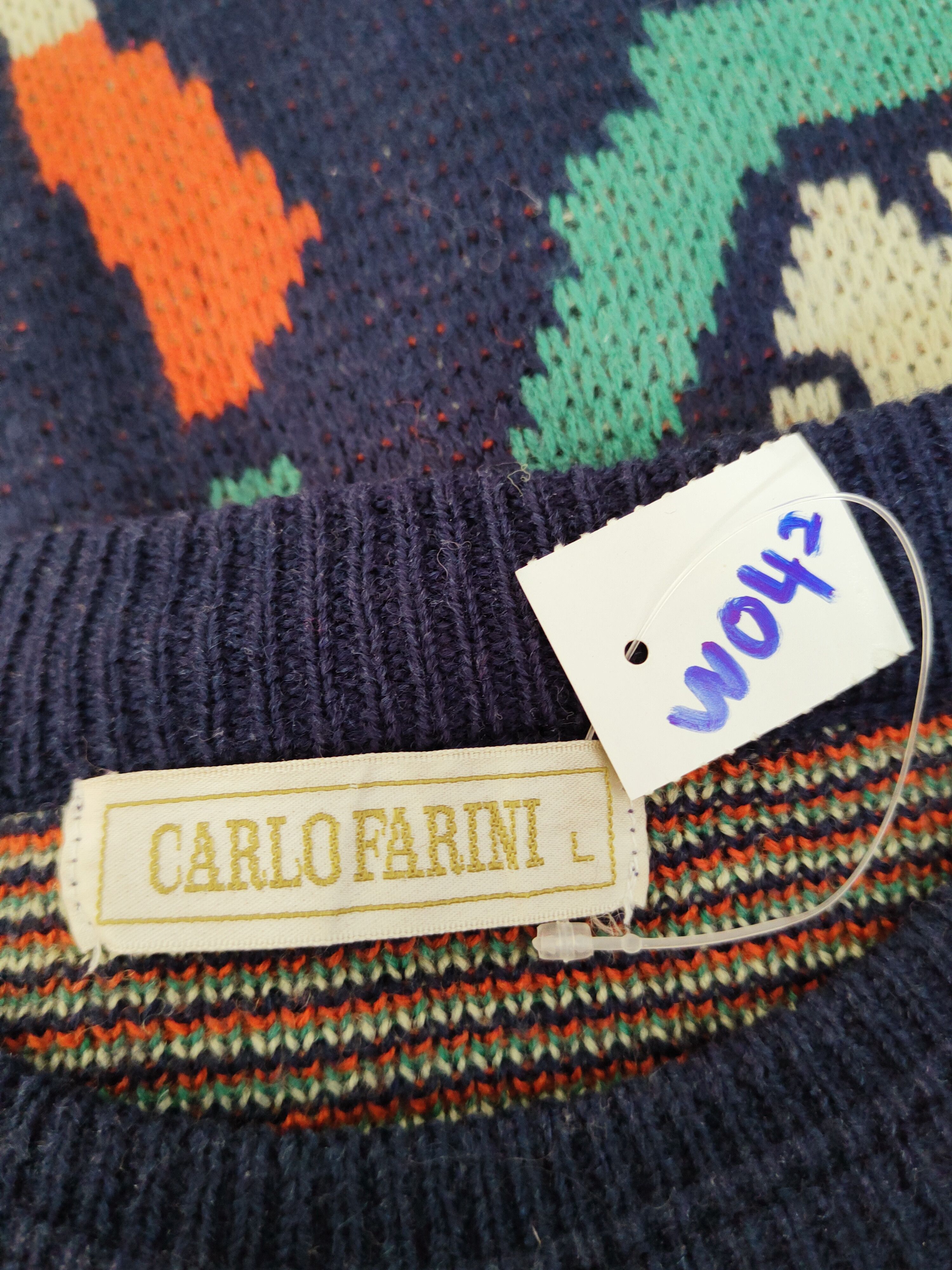 Homespun Knitwear DL Carlo Farini Dark Blue Knitwear vintage Sweatshirts #W042 Size US M / EU 48-50 / 2 - 11 Thumbnail