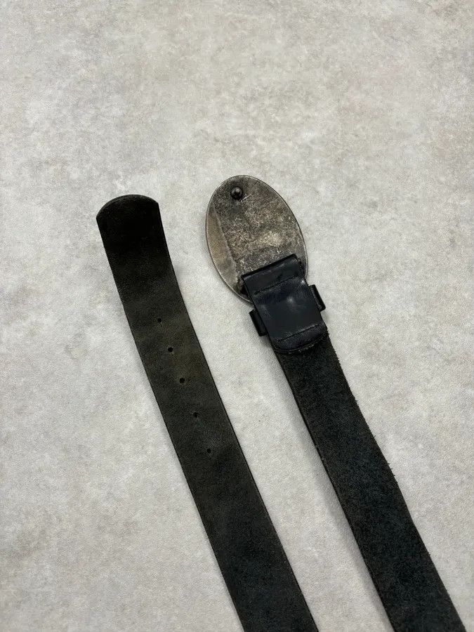 Iceberg Iceberg Black Vintage Logo Buckle Leather Belt Size ONE SIZE - 6 Thumbnail