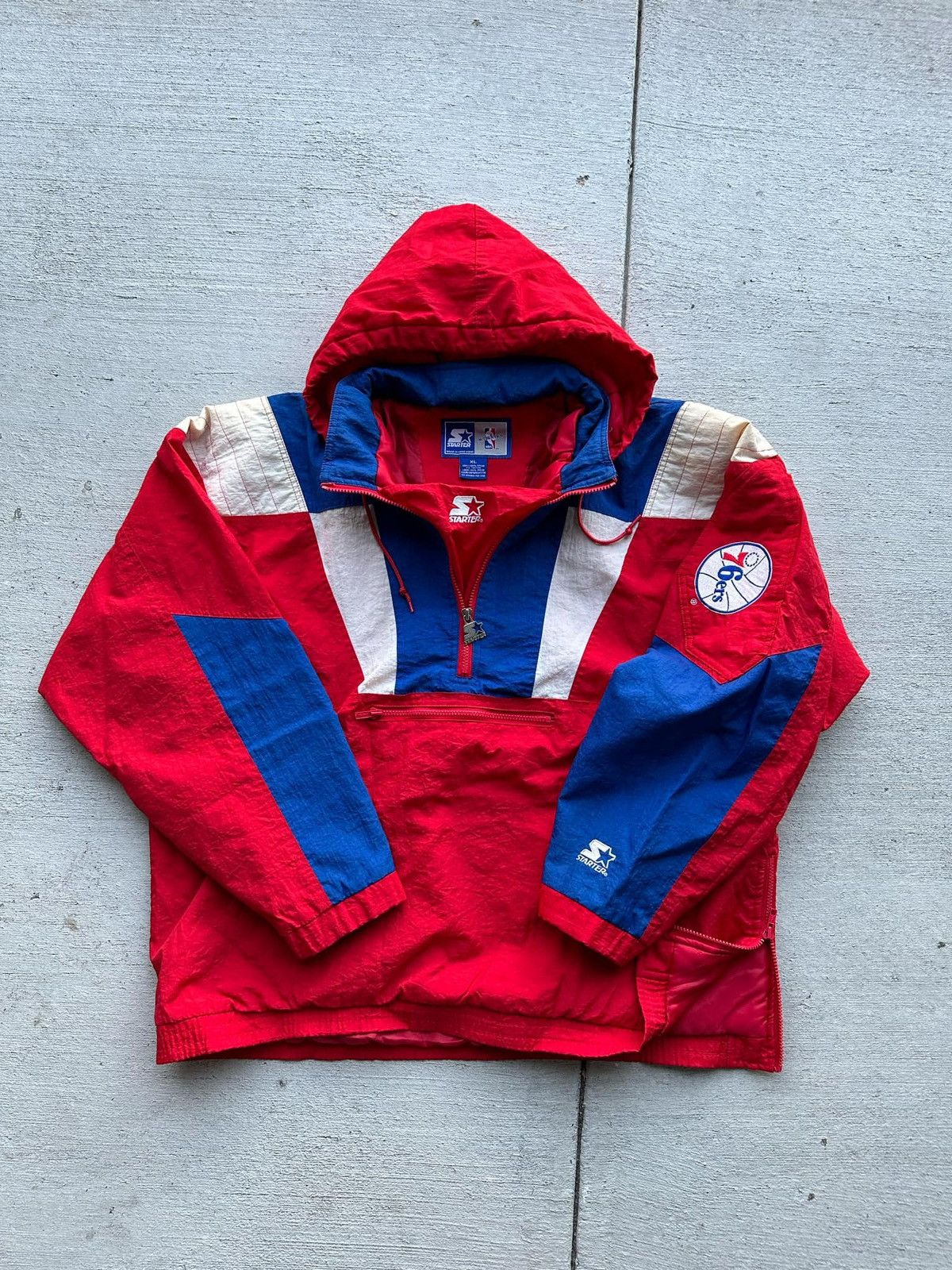 Starter Vintage 90s NBA Philadelphia 76ers Sixers Starter Pullover Size US XL / EU 56 / 4 - 5 Thumbnail
