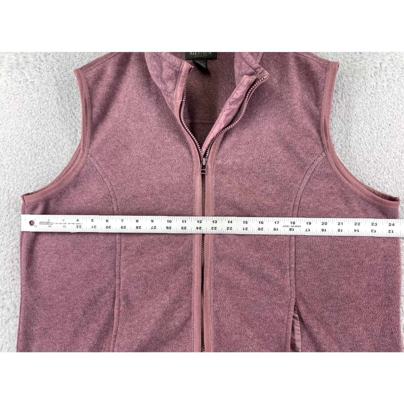 Van Heusen VAN HUESEN Vest Womens XL Purple Full Zip Polyester Rayon Blend Fleece Jacket Sleeveless Mid-Length Zip Vest Women Purple XL Size XL / US 12-14 / IT 48-50 - 7 Thumbnail