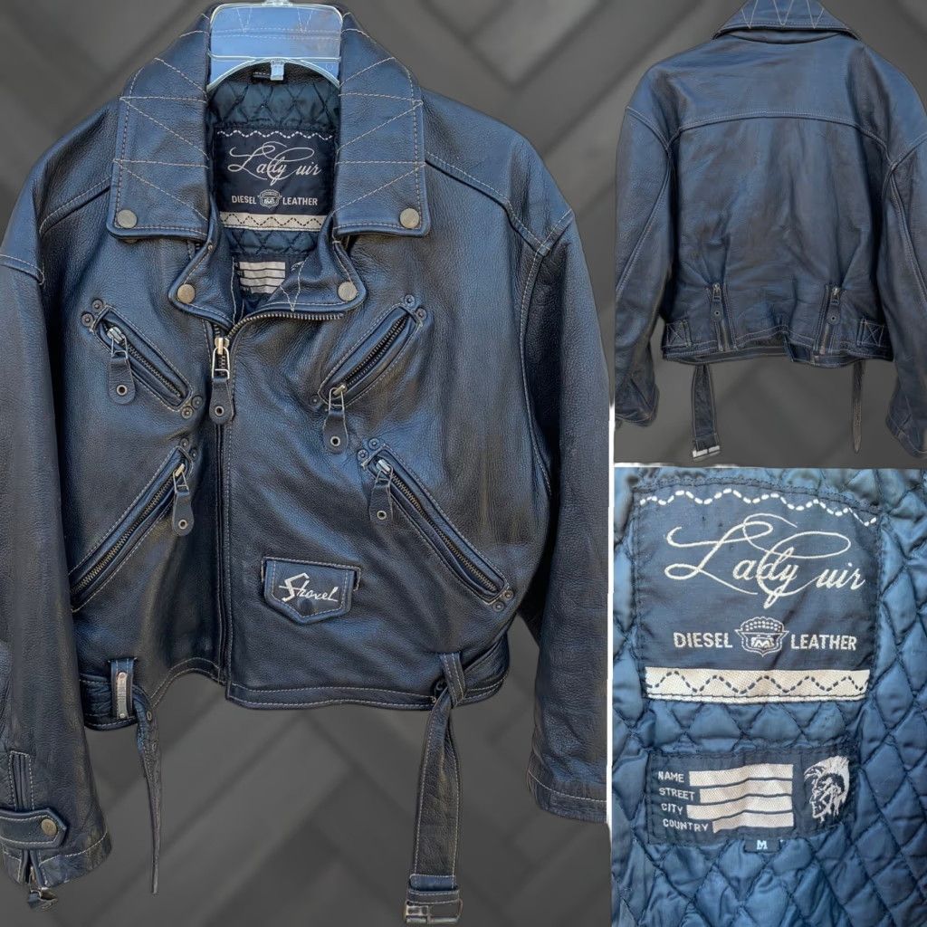 Diesel VINTAGE Diesel Lady Cuir Leather Brown Leather Moto Jacket Biker Motorcycle Size M Women Size M / US 6-8 / IT 42-44 - 1 Thumbnail
