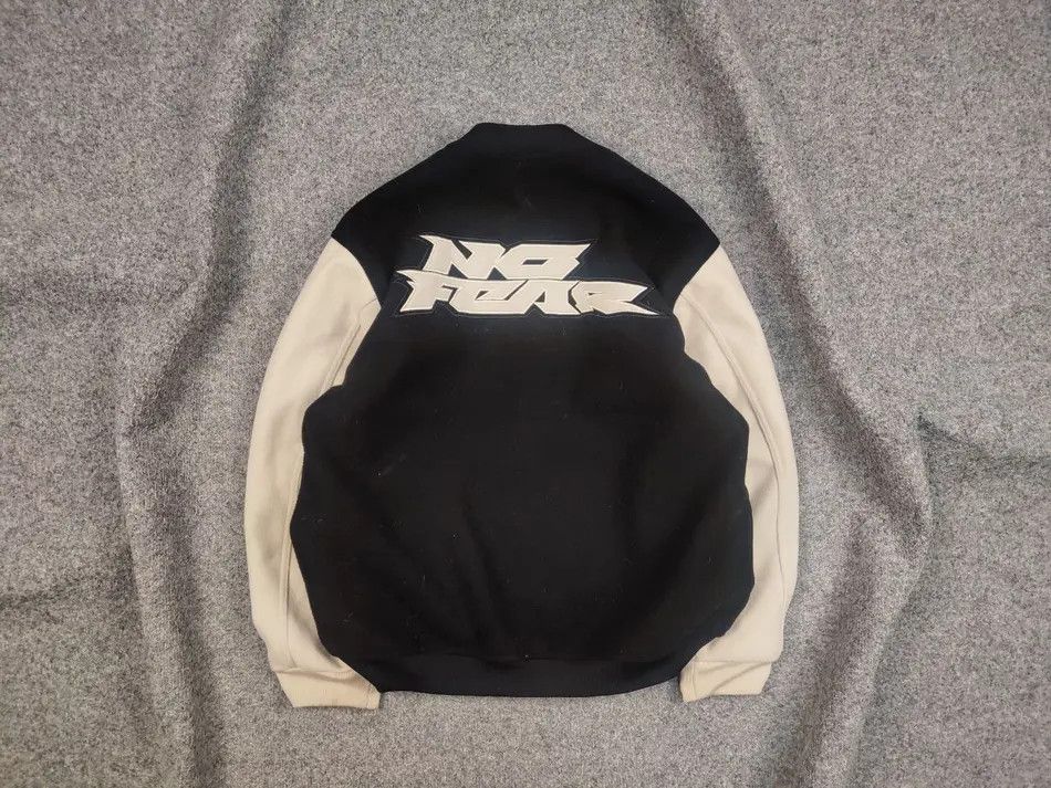 No Fear Black Varsity Bomber Jacket Vintage Y2K Style