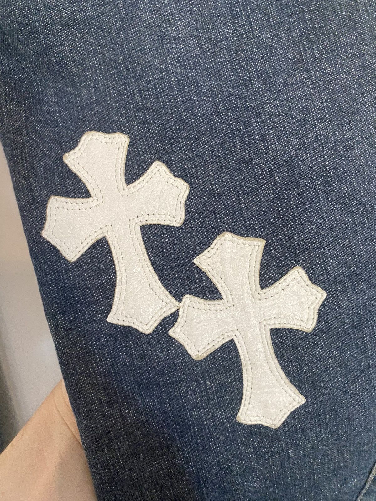Chrome Hearts Chrome Hearts Vintage White Cross Patch Jeans Size US 27 - 4 Thumbnail