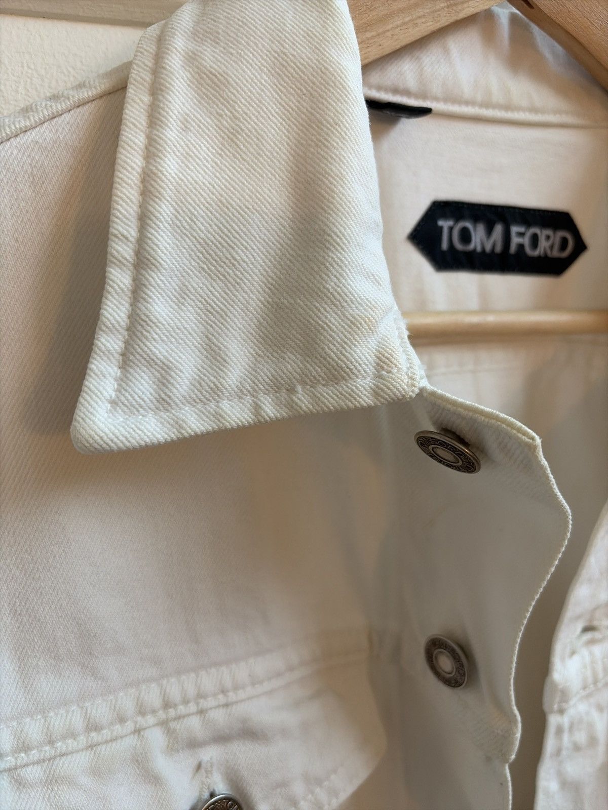 Tom Ford TF Tom Ford White Denim Jacket Size Medium Size US M / EU 48-50 / 2 - 9 Thumbnail