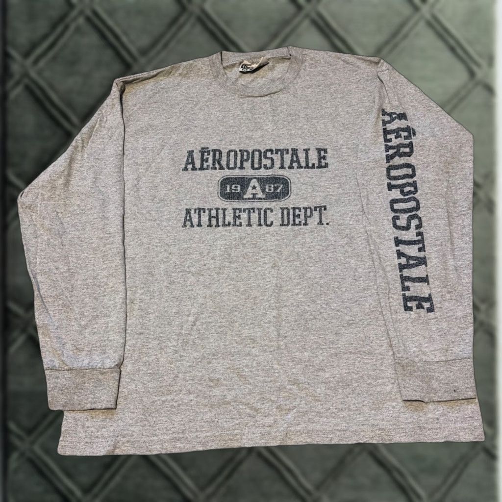 Aeropostale VINTAGE Aeropostale T-Shirt Athletic Long Sleeve Grey M Men Mallcore 2000s Y2K Shirt Size US M / EU 48-50 / 2 - 1 Thumbnail