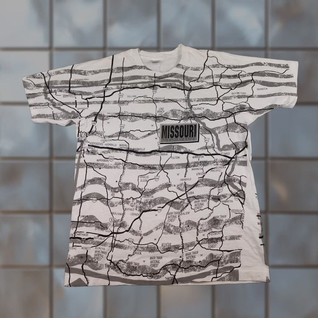 Fruit Of The Loom VINTAGE Missouri Map Shirt Mens L White Nike? Size US L / EU 52-54 / 3 - 1 Thumbnail