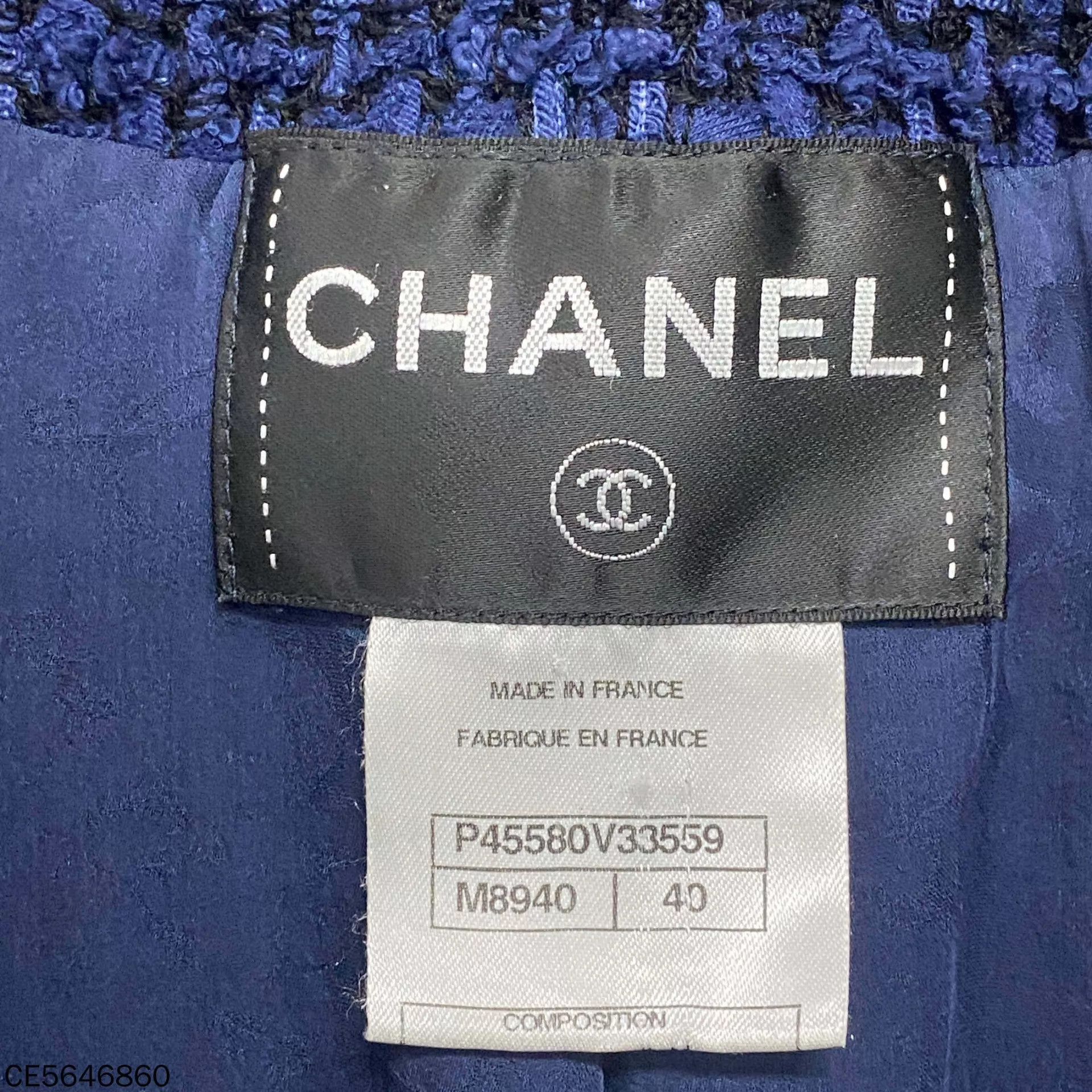 Chanel Chanel Navy Blue Camellia Knit Crew Neck Jacket Size 40 Size M / US 6-8 / IT 42-44 - 5 Thumbnail