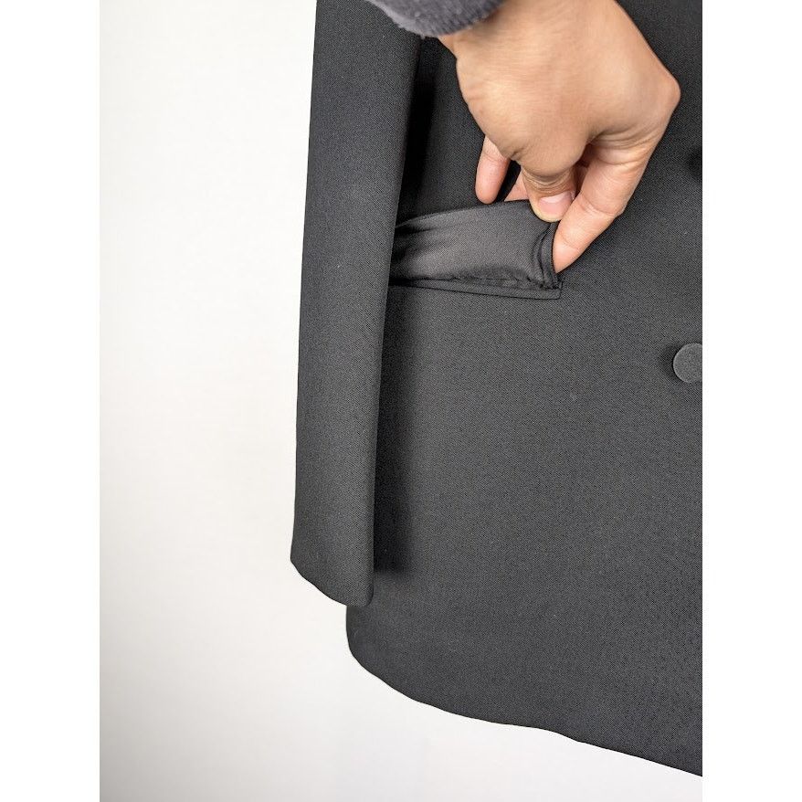 Saint Laurent Paris o1rshd1 Grain De Poudre De Laine Evening Jacket in Noir Size US L / EU 52-54 / 3 - 6 Thumbnail