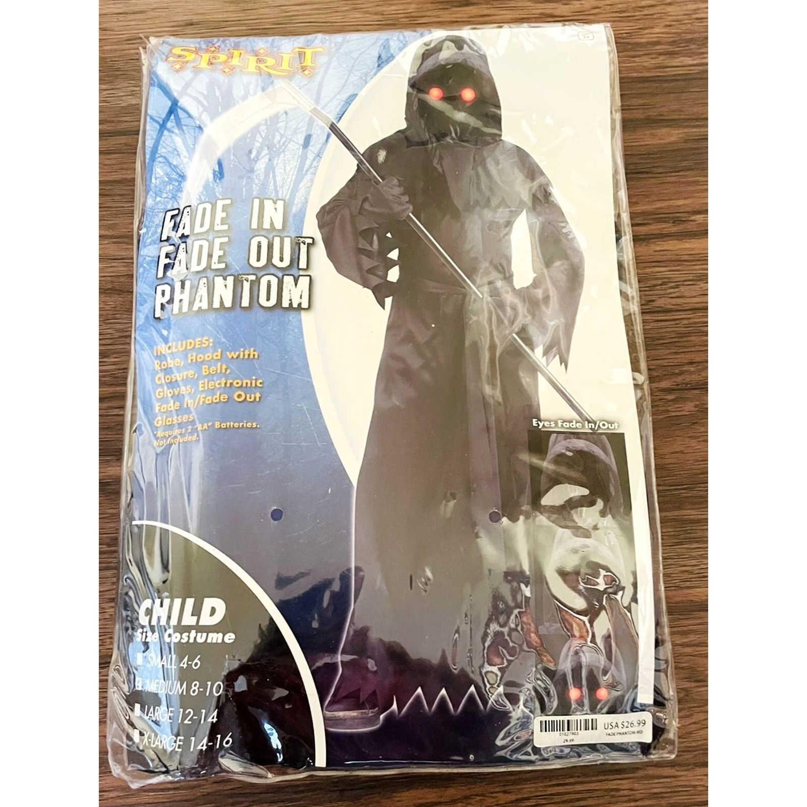 Vintage VINTAGE Phantom Child Fade Out In Glasses Halloween Cosplay Costume Medium Black LED Cosplay Outfit 8-10 Mens Size ONE SIZE - 3 Thumbnail