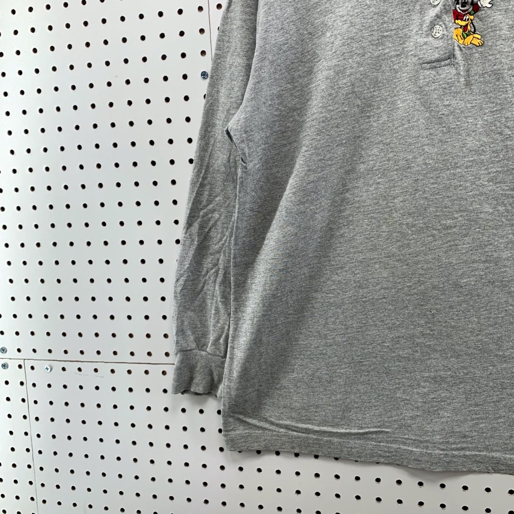 Mickey Unlimited Vintage Mickey Unlimited Henley Shirt Gray Long Sleeve Adult Medium Cartton TEE Size US M / EU 48-50 / 2 - 5 Thumbnail