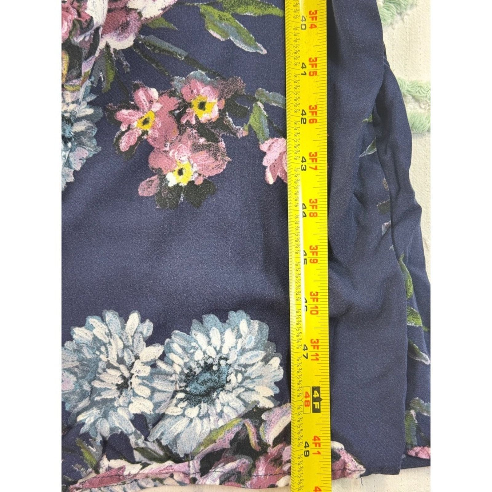 & Other Stories Bohemian Collective Navy Floral‎ Wide Leg Jumpsuit Smocked S Size 22" - 5 Thumbnail