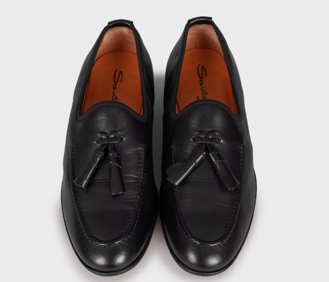 Santoni Santoni Men’s Black Leather Loafers Size US 7 / EU 40 - 3 Thumbnail