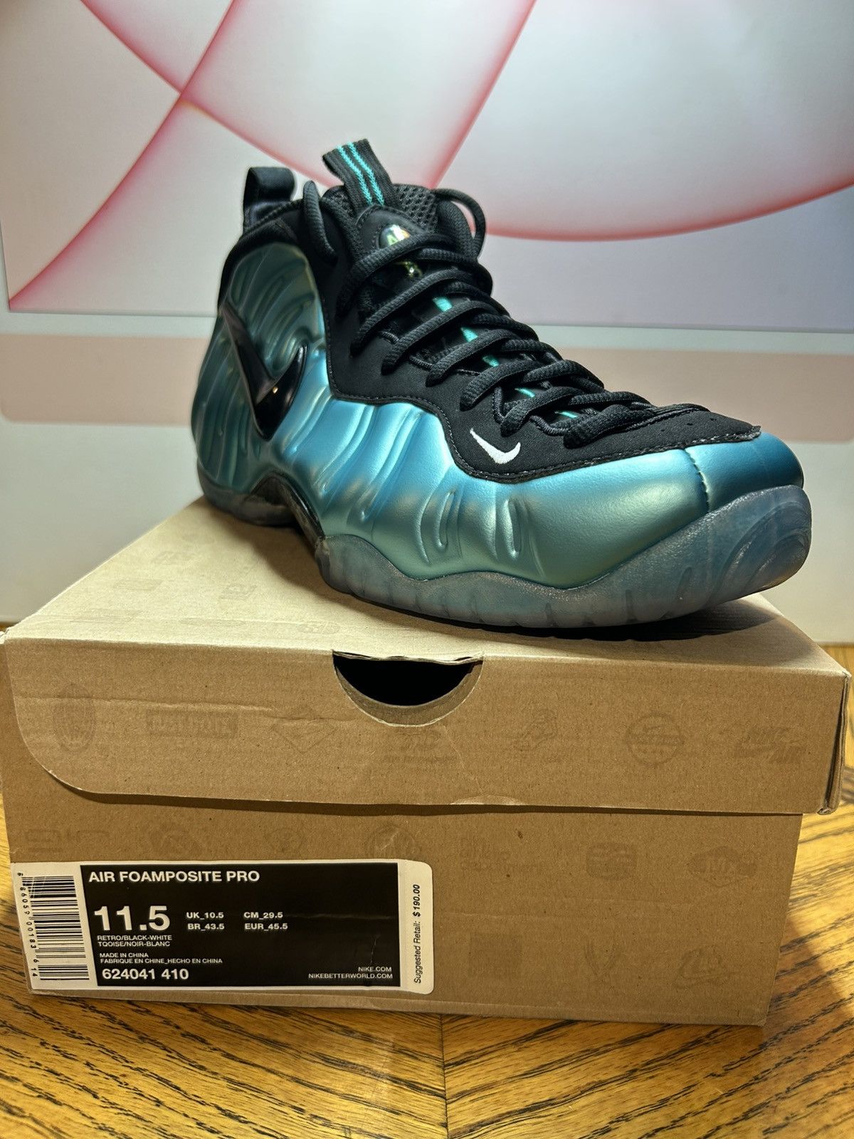 Nike Size 11.5 - Nike Air Foamposite Pro Electric Blue 2011 NEW Size US 11.5 / EU 44-45 - 3 Thumbnail