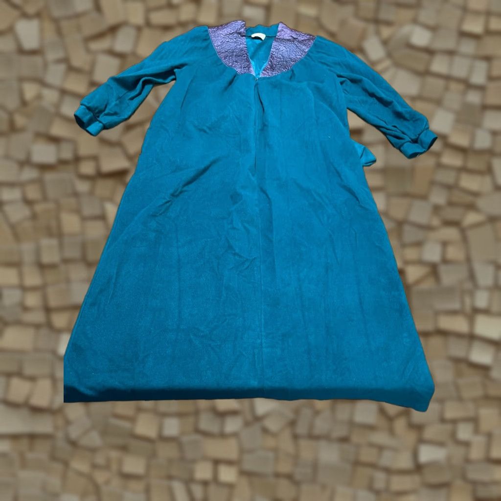 Vintage Amanda Stewart Robe Women's Large Blue Bathrobe Long Robe Zip Vintage Shirt Size ONE SIZE - 1 Thumbnail