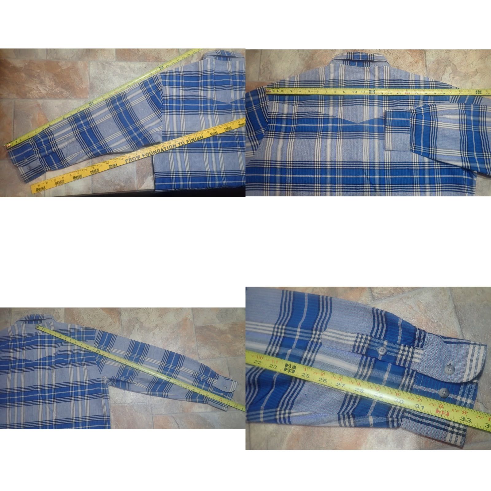 Wrangler VINTAGE Wrangler Plaid Button-Down Shirt Wrangler Blue Plaid Cowboy Mens Cotton Flannel Shirt XL Size US XL / EU 56 / 4 - 9 Thumbnail