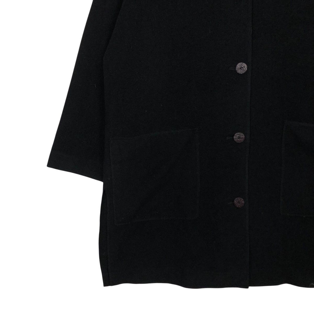 Japanese Brand S.I.B Experimental Hooded Overcoat — Black Avant-Garde Drape Size US M / EU 48-50 / 2 - 6 Thumbnail