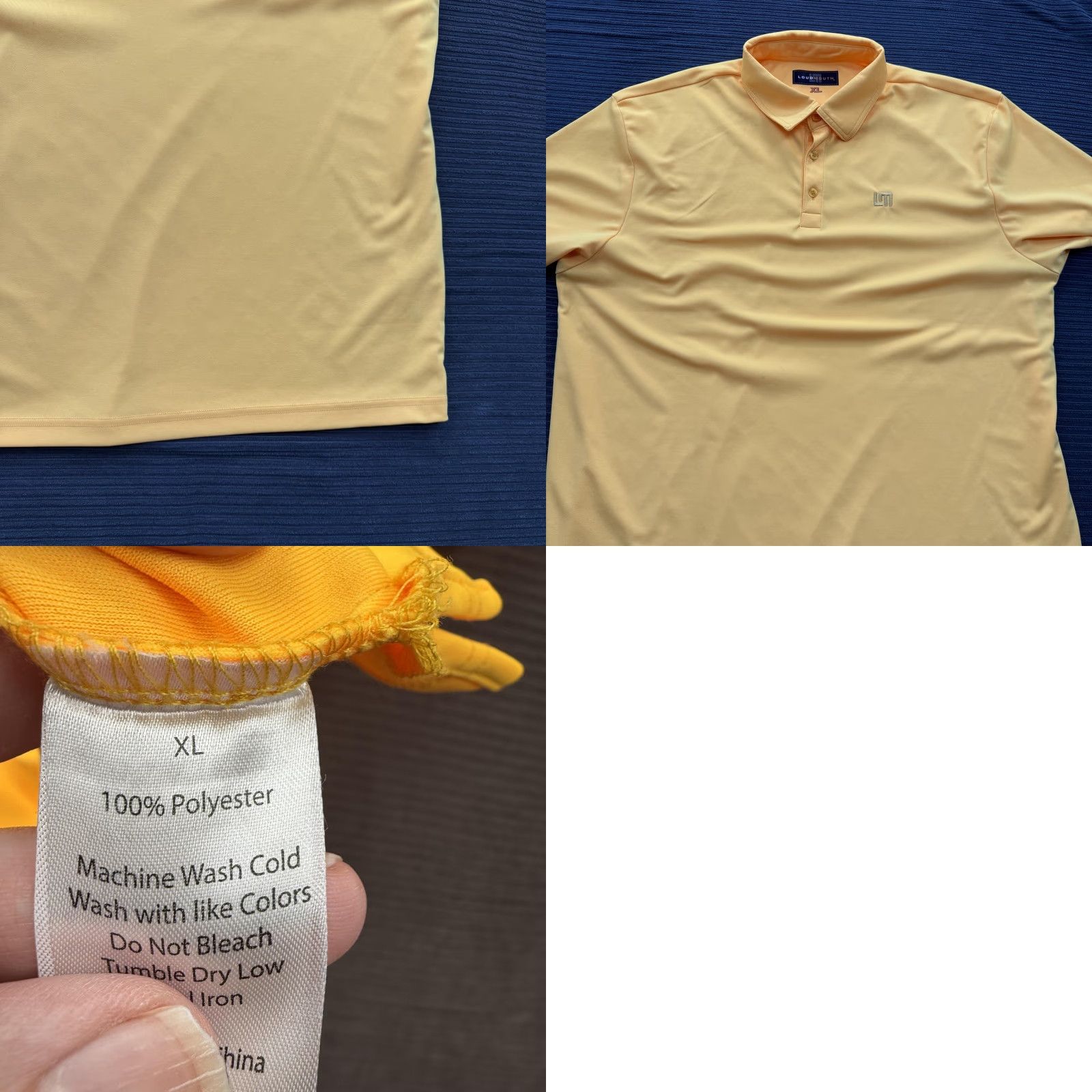 Vintage Loudmouth Polo Shirt Mens XL Yellow Golf Performance Lightweight 100% Polyester Size US XL / EU 56 / 4 - 8 Thumbnail
