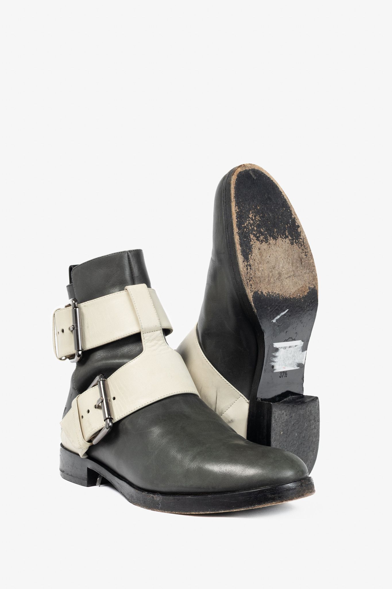 Pierre Hardy Pierre Hardy PF/14 Colourblock Leather Buckled-Strap Booties Size US 7 / IT 37 - 4 Thumbnail