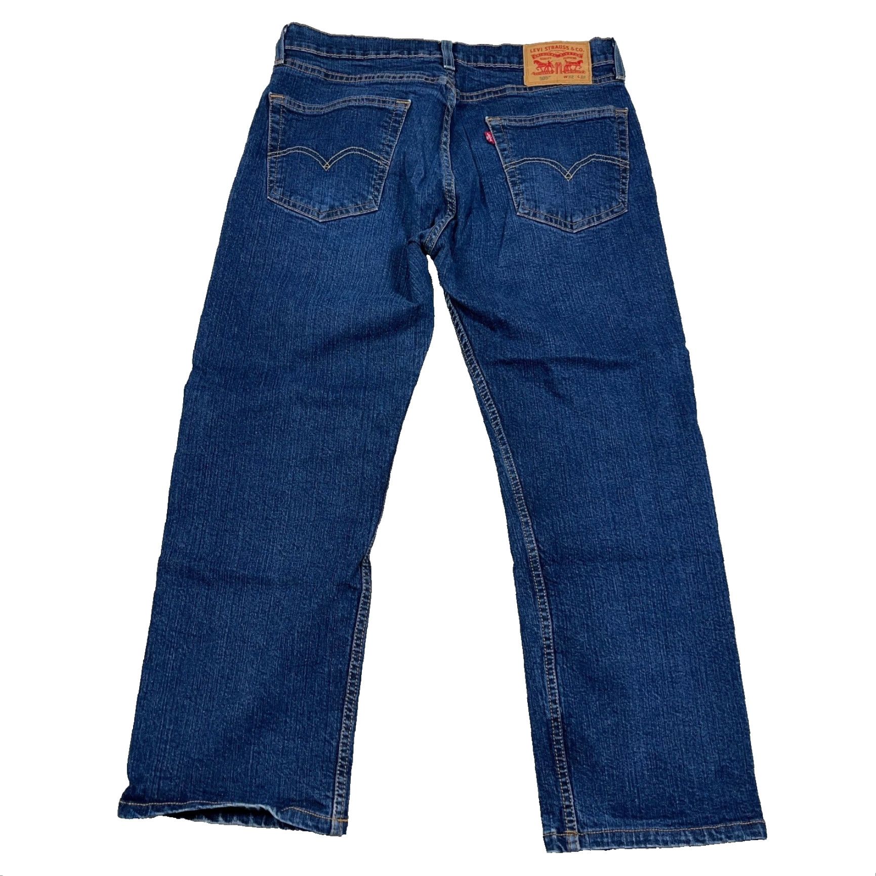 Levi's Levi's 505 Jeans Men 30x24 Straight Regular Dark Wash Blue Denim Waist 30 Inseam 24 5-Pocket Logo Zipper Button Comfort Size US 30 / EU 46 - 2 Thumbnail