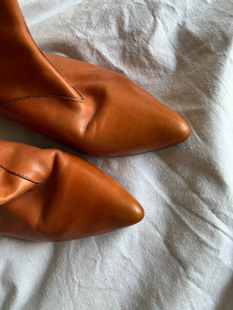 MoMA Moma cognak color leather women's ankle boots made in Italy Size US 9.5 / IT 39.5 - 8 Thumbnail