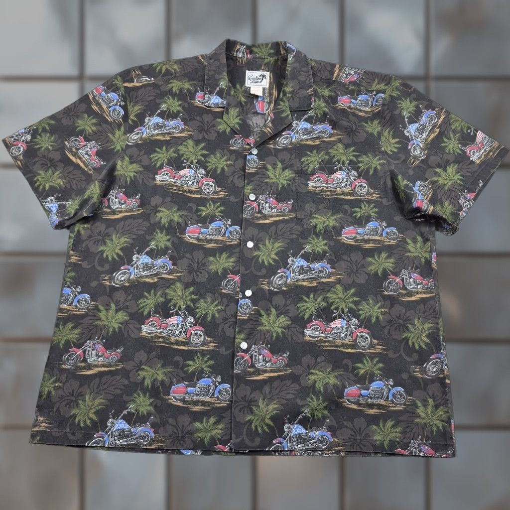 Paradise VINTAGE Paradise Style Shirt Mens 2XL Hawaiian Aloha Motorcycle Palm USA Made Size US XXL / EU 58 / 5 - 1 Thumbnail