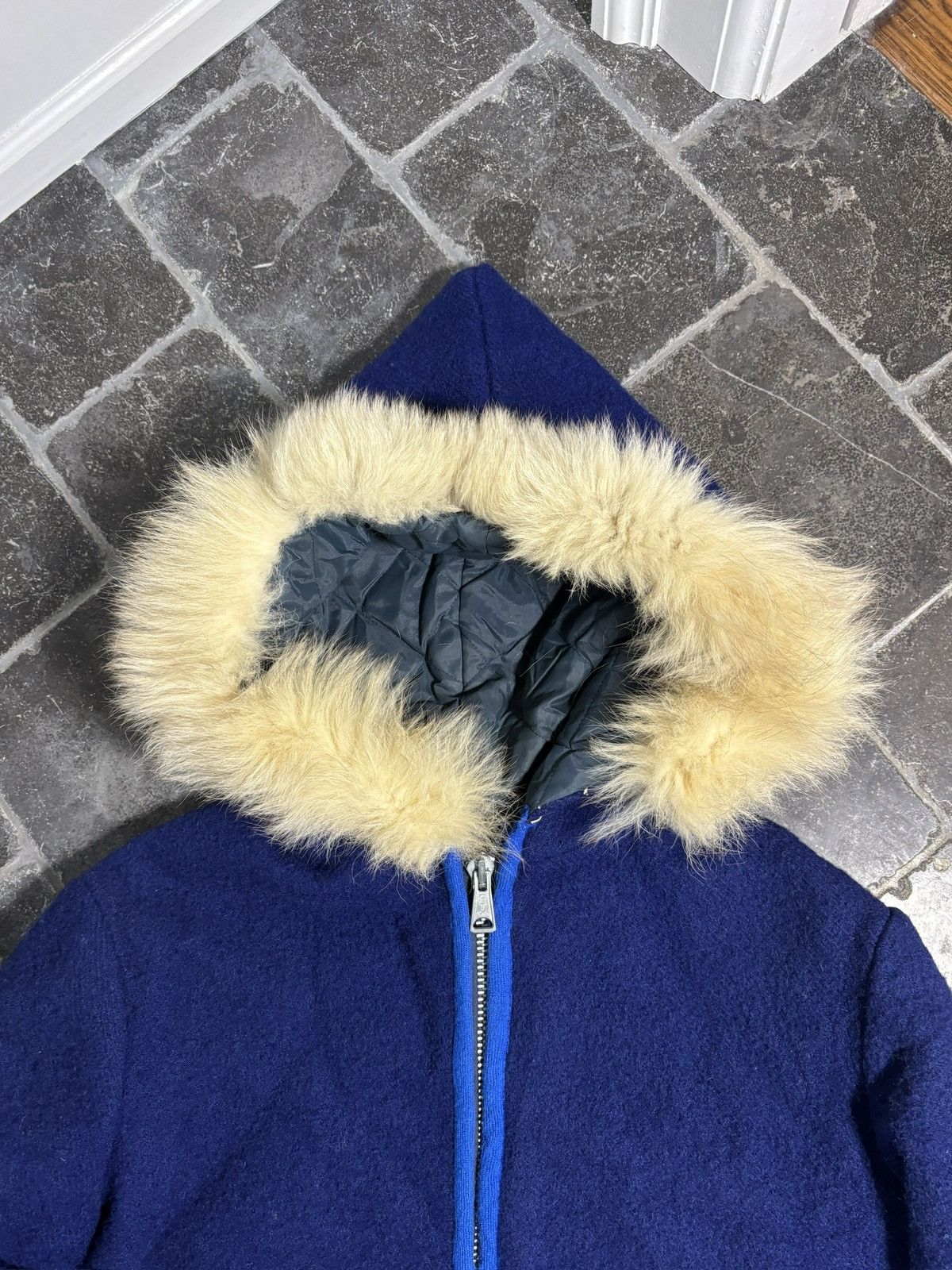 Vintage Vintage Wool Coat Duffle Jacket Inuit Eskimo Fur Parka Hood Size US S / EU 44-46 / 1 - 5 Thumbnail