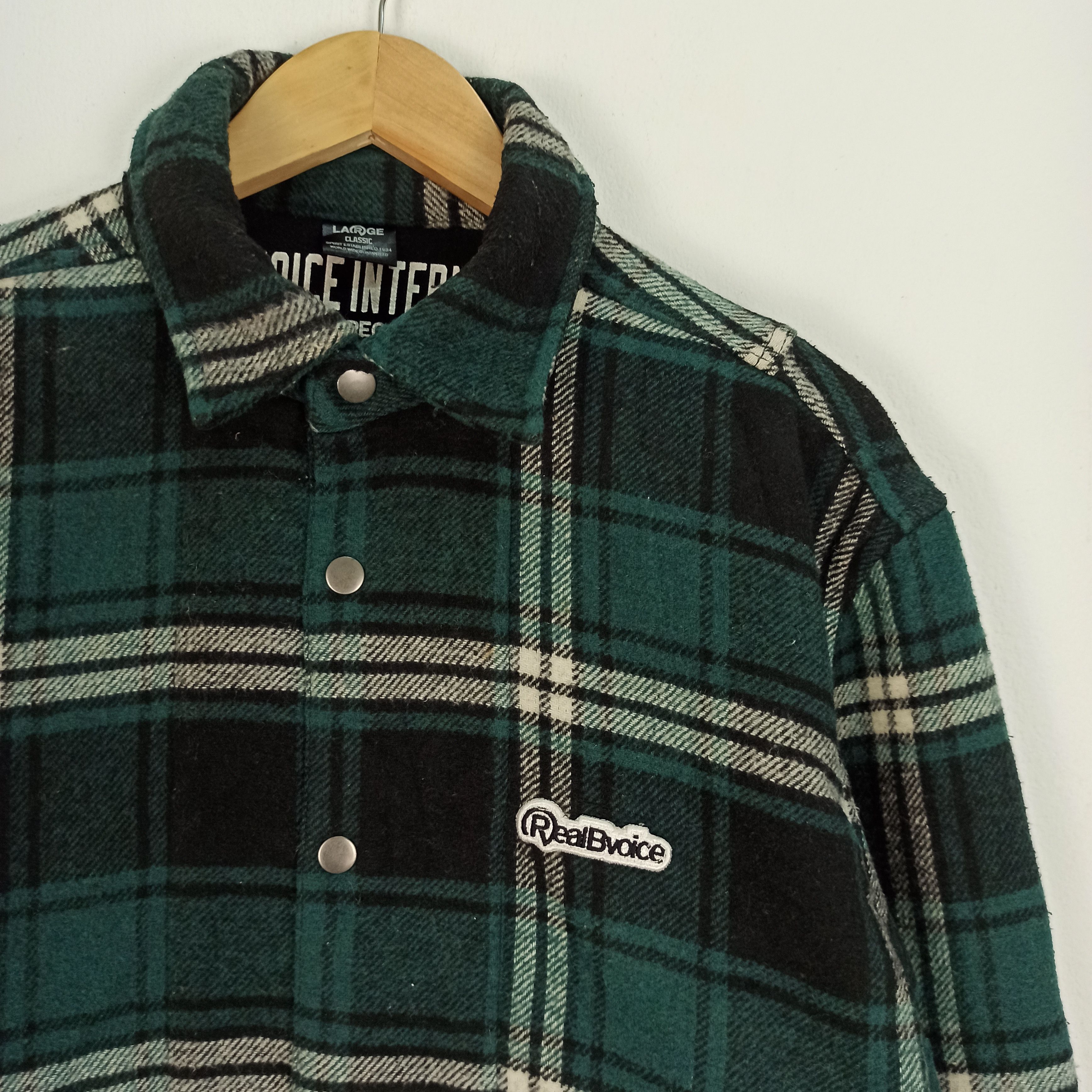 14th Addiction × Flannel × Japanese Brand Rare Flannel Jacket RealBvoice Green Colour Button Size US L / EU 52-54 / 3 - 3 Thumbnail
