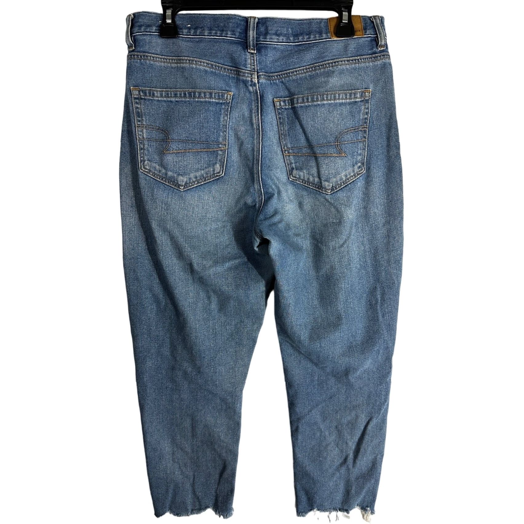 American Eagle Outfitters VINTAGE American Eagle Outfitters Mom Jeans Womens Size 12 Blue High Rise Denim Cotton PILLING 5-Pocket Y2K 90s Retro Womens Jeans Mitt Size 24" / US 00 / IT 34 - 2 Thumbnail